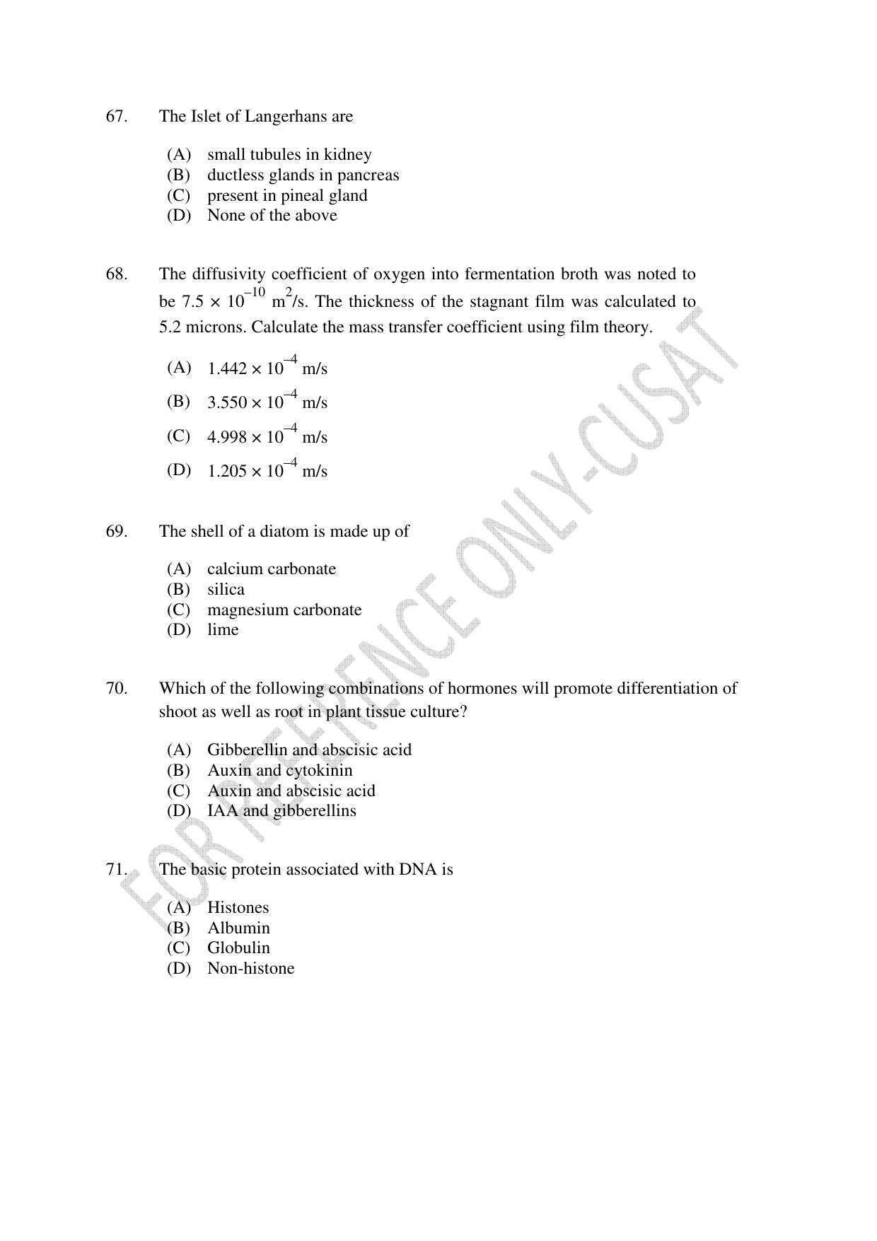 CUSAT CAT 2022 BIOTECHNOLOGY Question Paper - Page 13