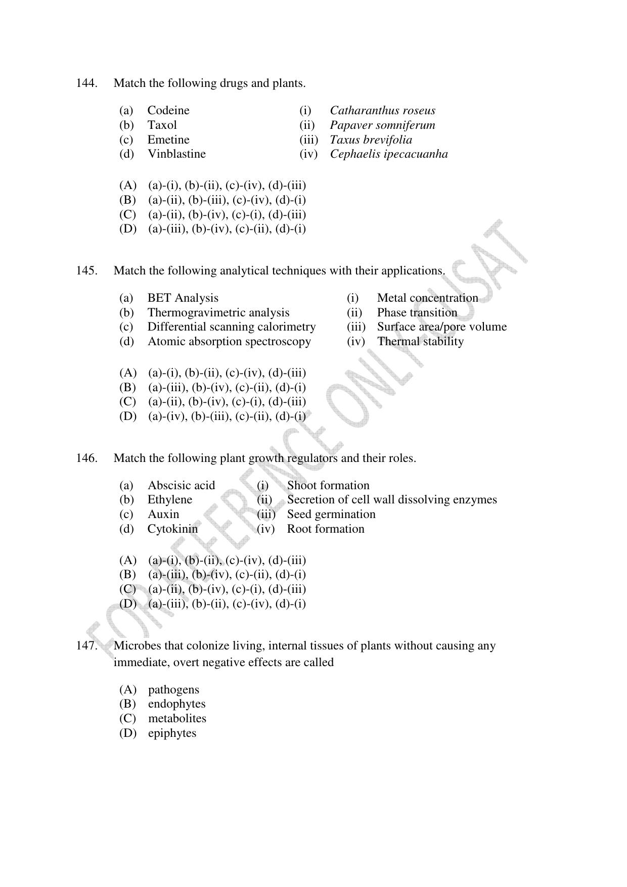 CUSAT CAT 2022 BIOTECHNOLOGY Question Paper - Page 27
