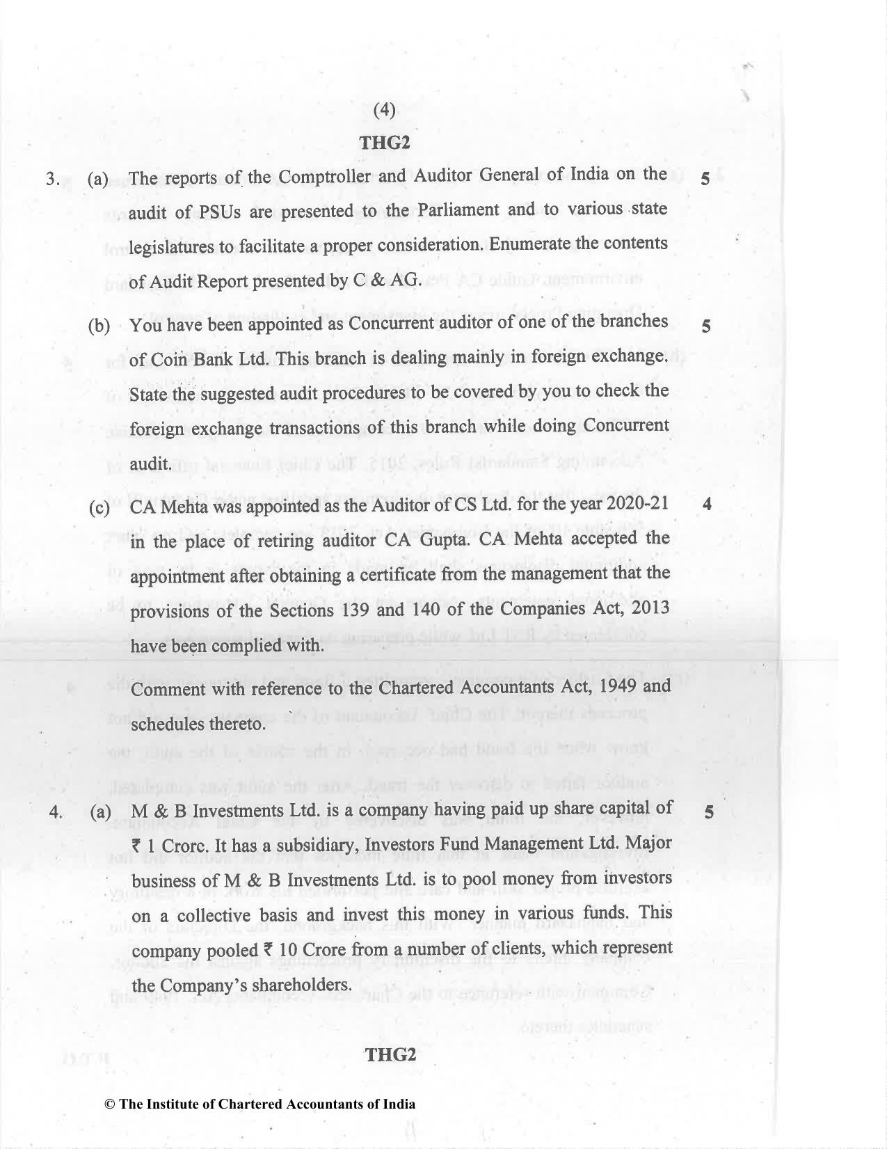 CA Final Dec 2021 Question Paper - Paper 3 – Advanced Auditing and Professional Ethics - Page 4