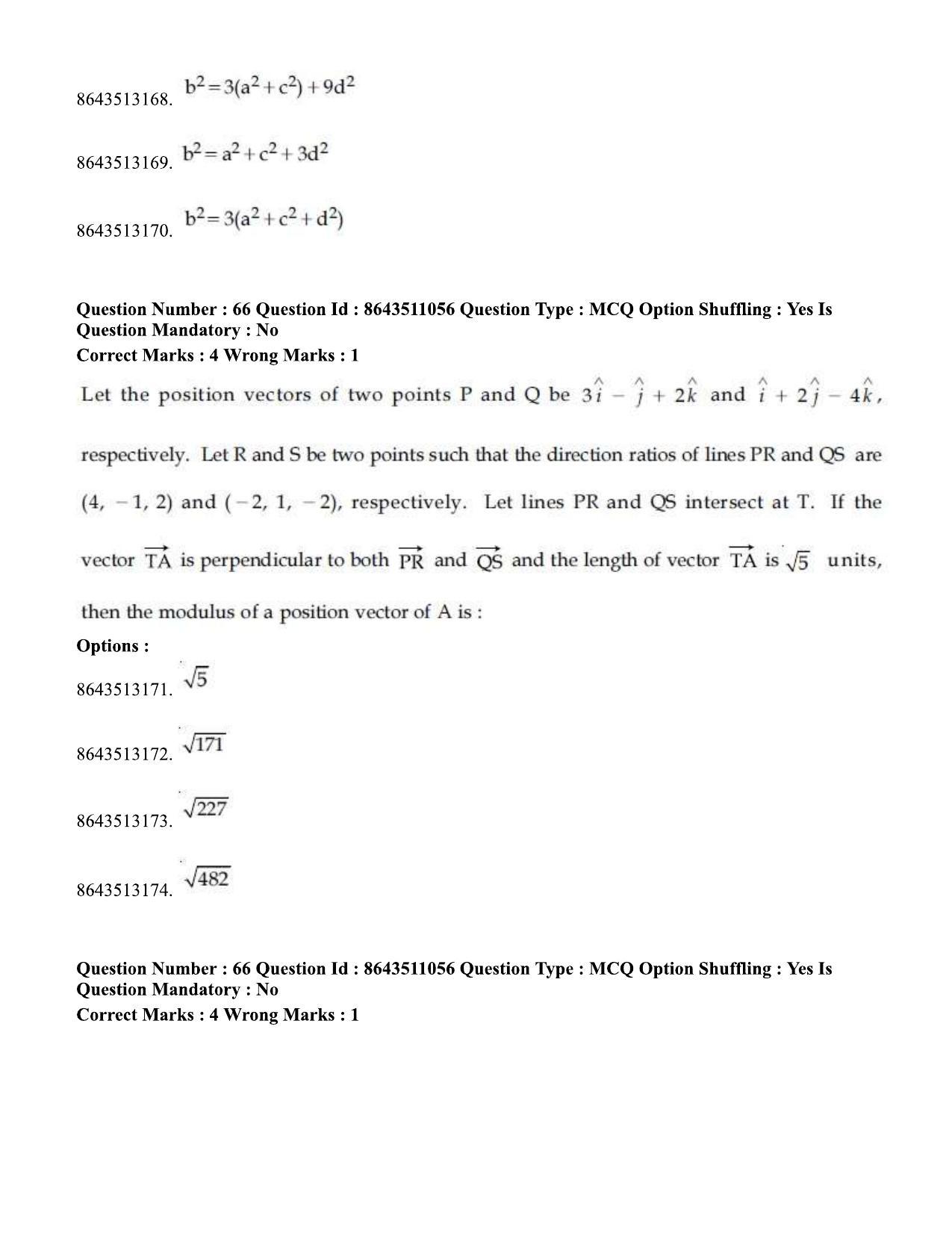 JEE Mains 2021: BTech ET (Shift 1) 16-03-2021 Question Paper - Page 74