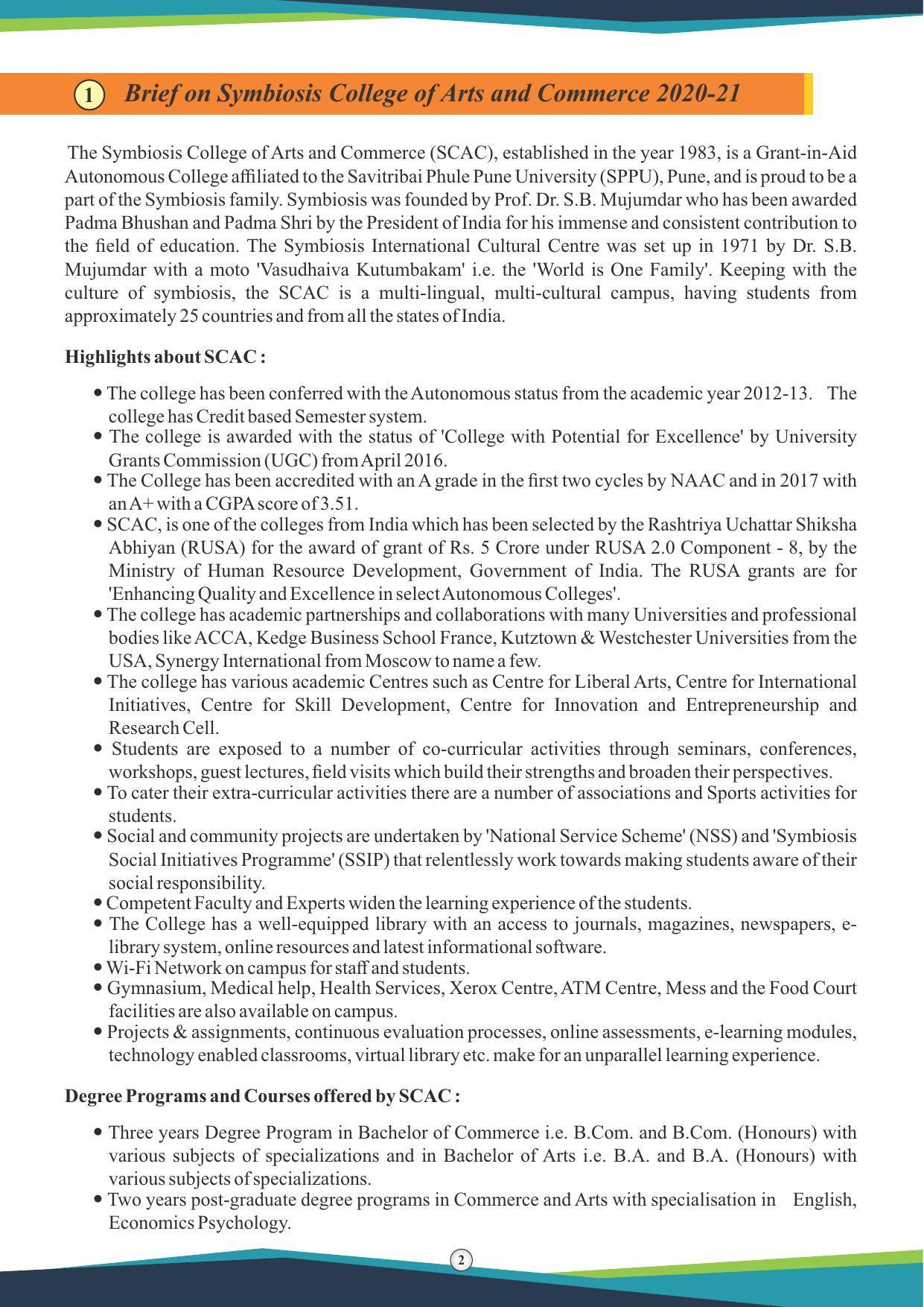 Symbiosis International University, Pune 2020-21 (Prospectus) - Page 4