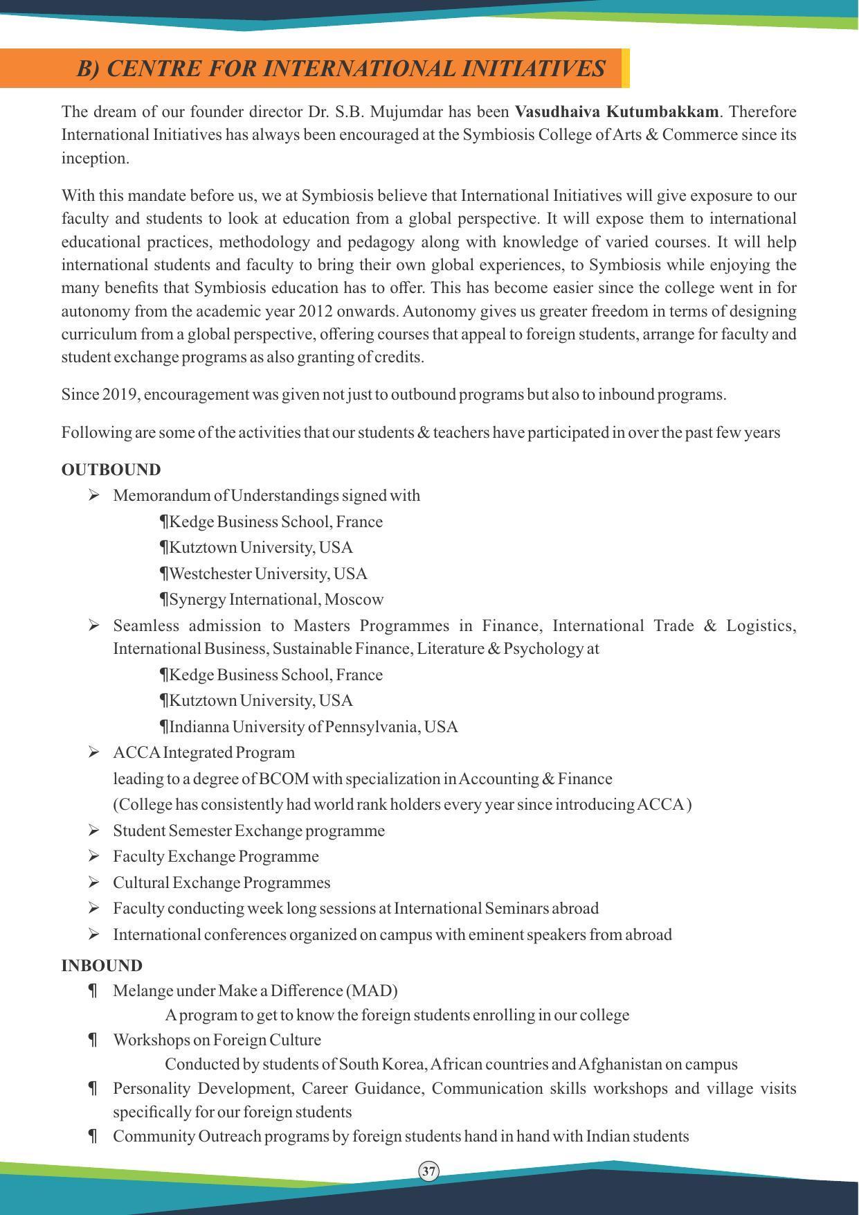 Symbiosis International University, Pune 2020-21 (Prospectus) - Page 39
