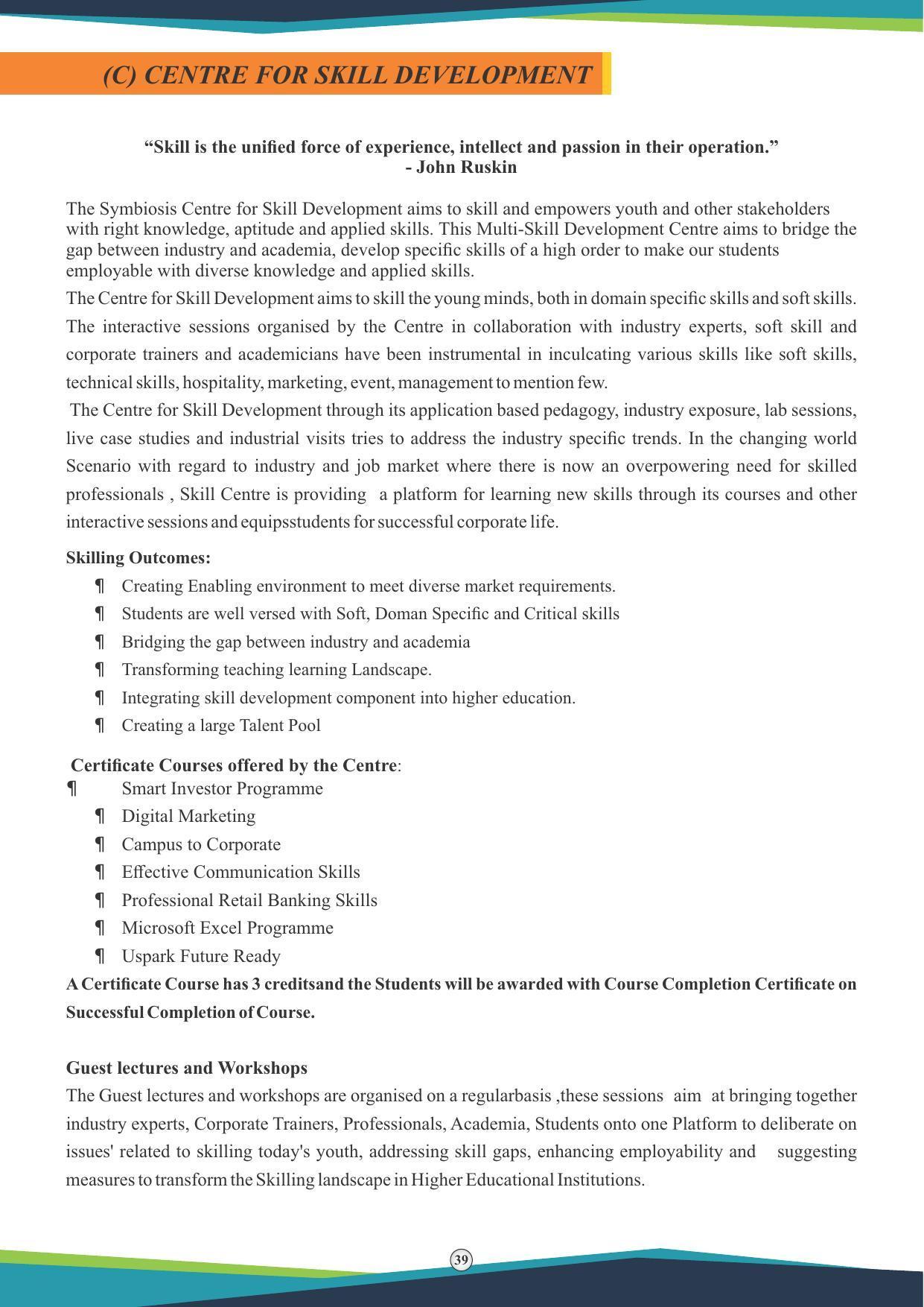 Symbiosis International University, Pune 2020-21 (Prospectus) - Page 41