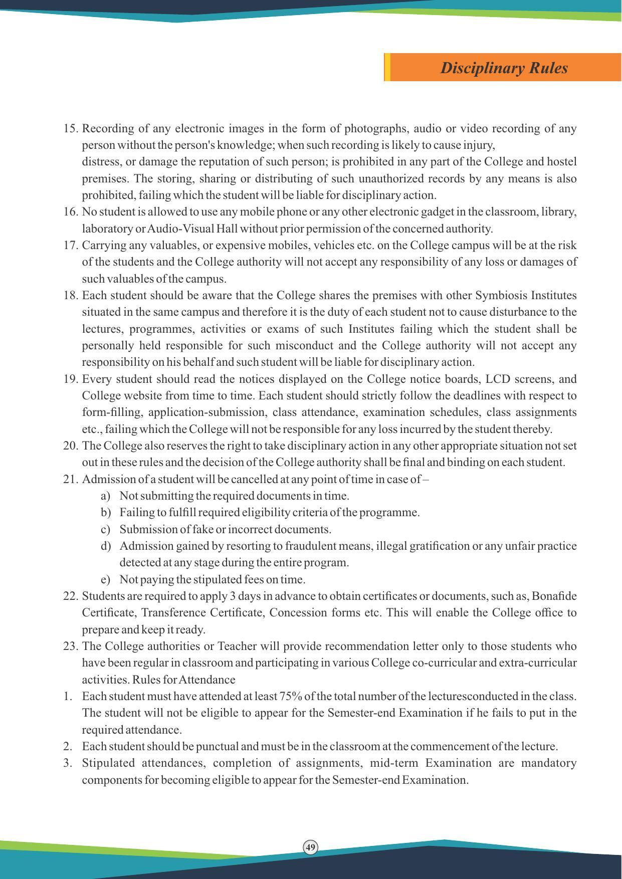 Symbiosis International University, Pune 2020-21 (Prospectus) - Page 51