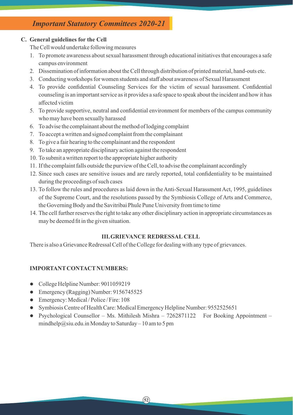 Symbiosis International University, Pune 2020-21 (Prospectus) - Page 54