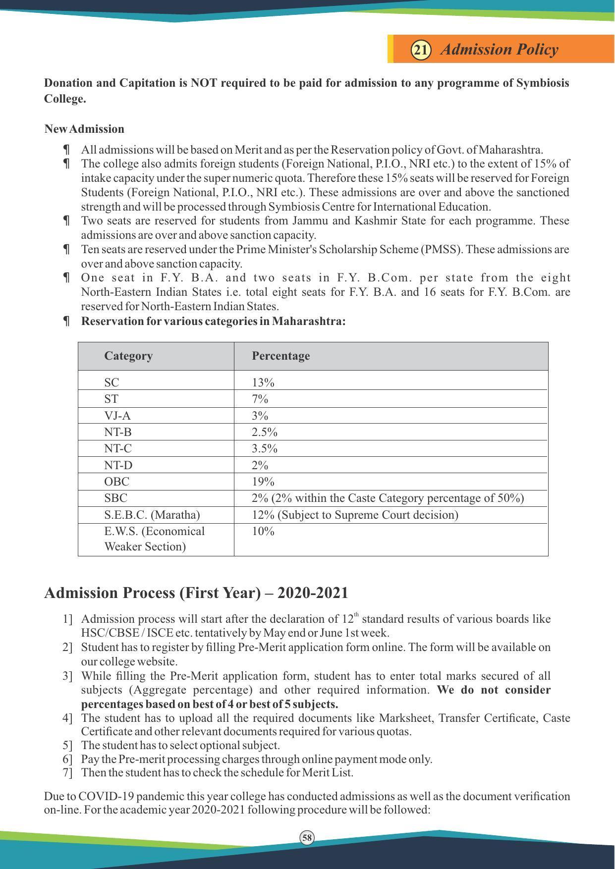 Symbiosis International University, Pune 2020-21 (Prospectus) - Page 60