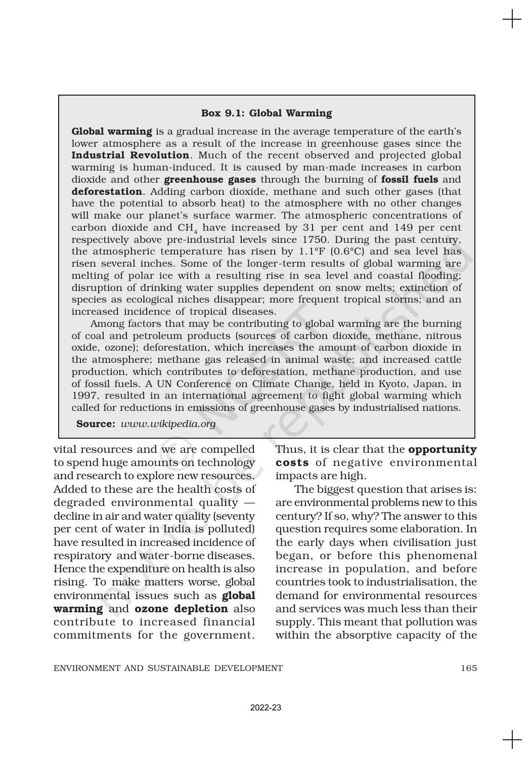 NCERT Book for Class 11 Economics (Indian Economics) Chapter 9 Environment and Sustainable Development - Page 4