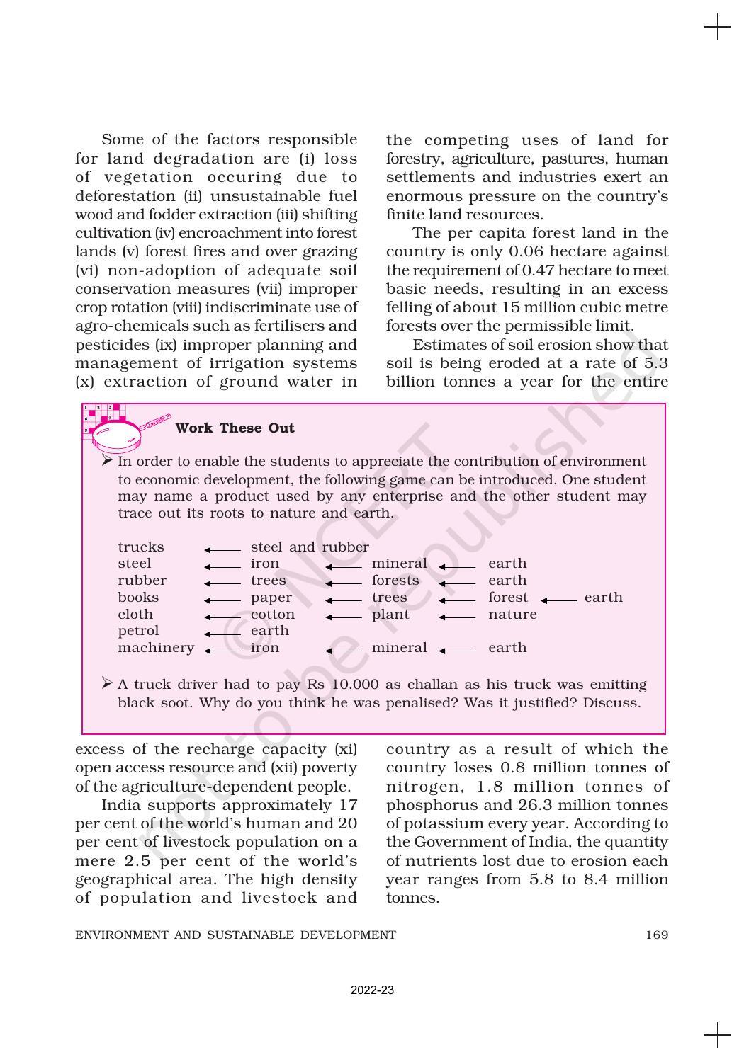NCERT Book for Class 11 Economics (Indian Economics) Chapter 9 Environment and Sustainable Development - Page 8