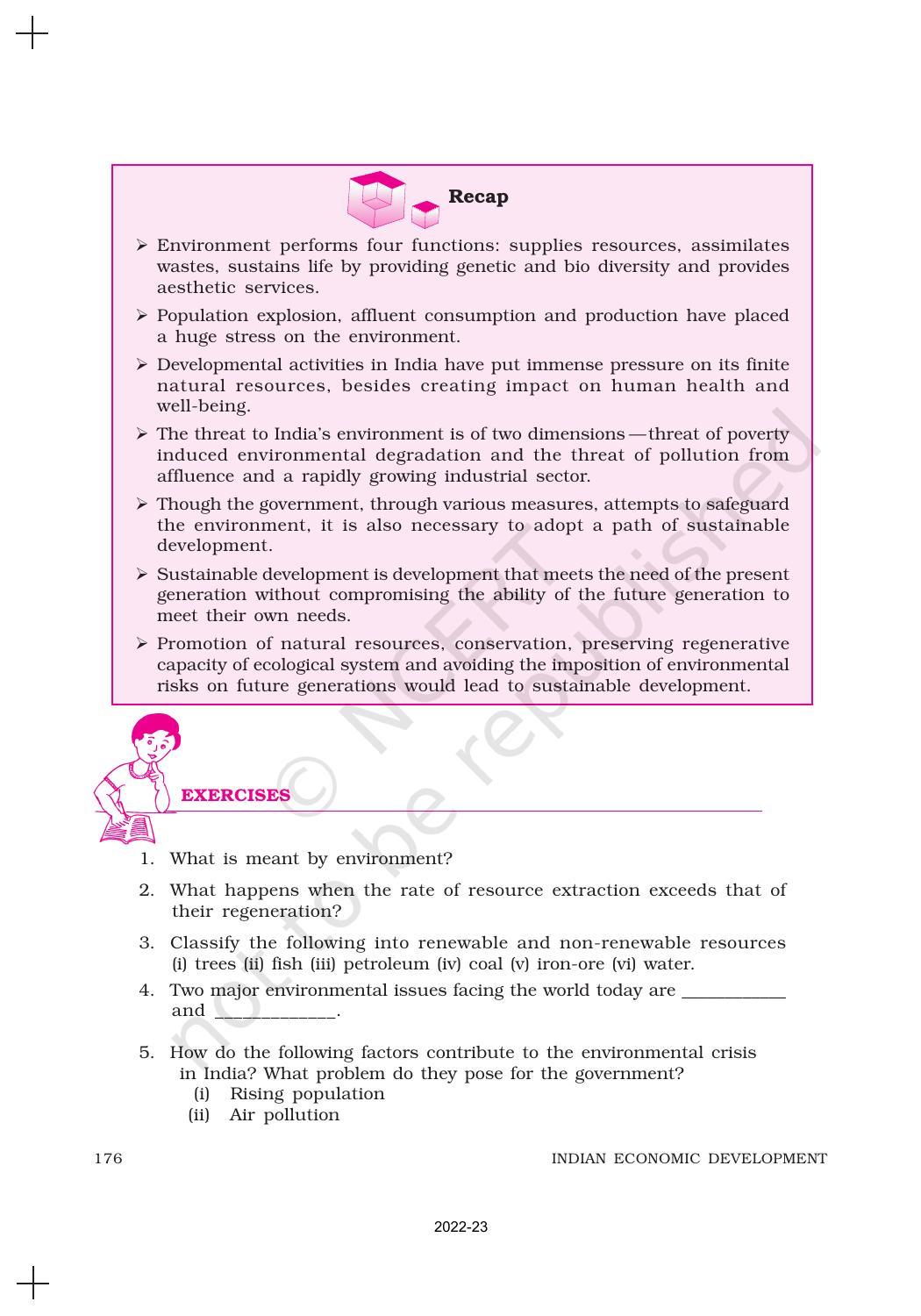 NCERT Book for Class 11 Economics (Indian Economics) Chapter 9 Environment and Sustainable Development - Page 15