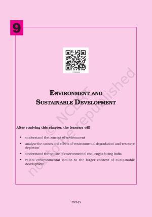 NCERT Book for Class 11 Economics (Indian Economics) Chapter 9 Environment and Sustainable Development
