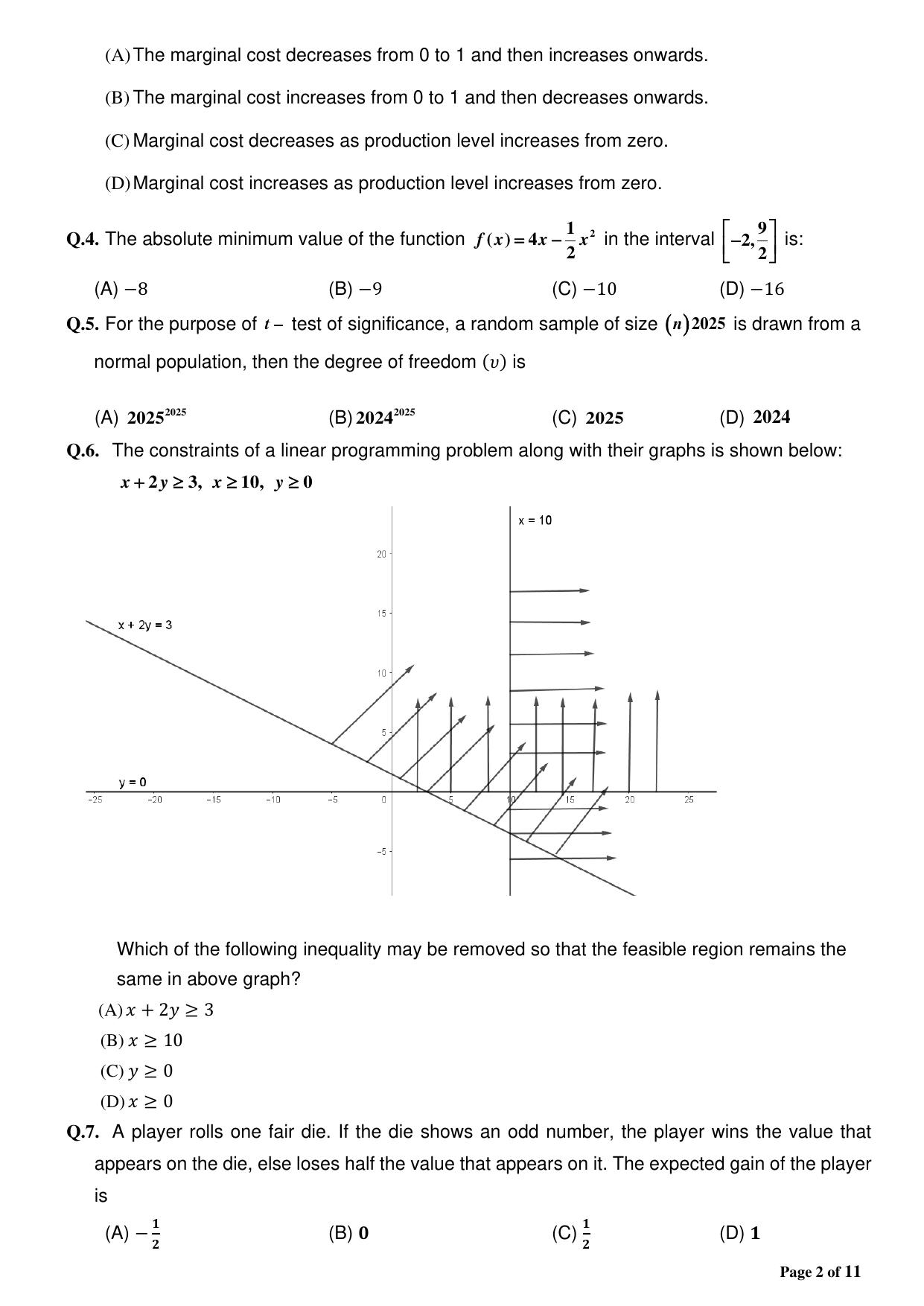 CBSE Class 12 Applied Mathematics Sample Question Paper 2024-25 - Page 2