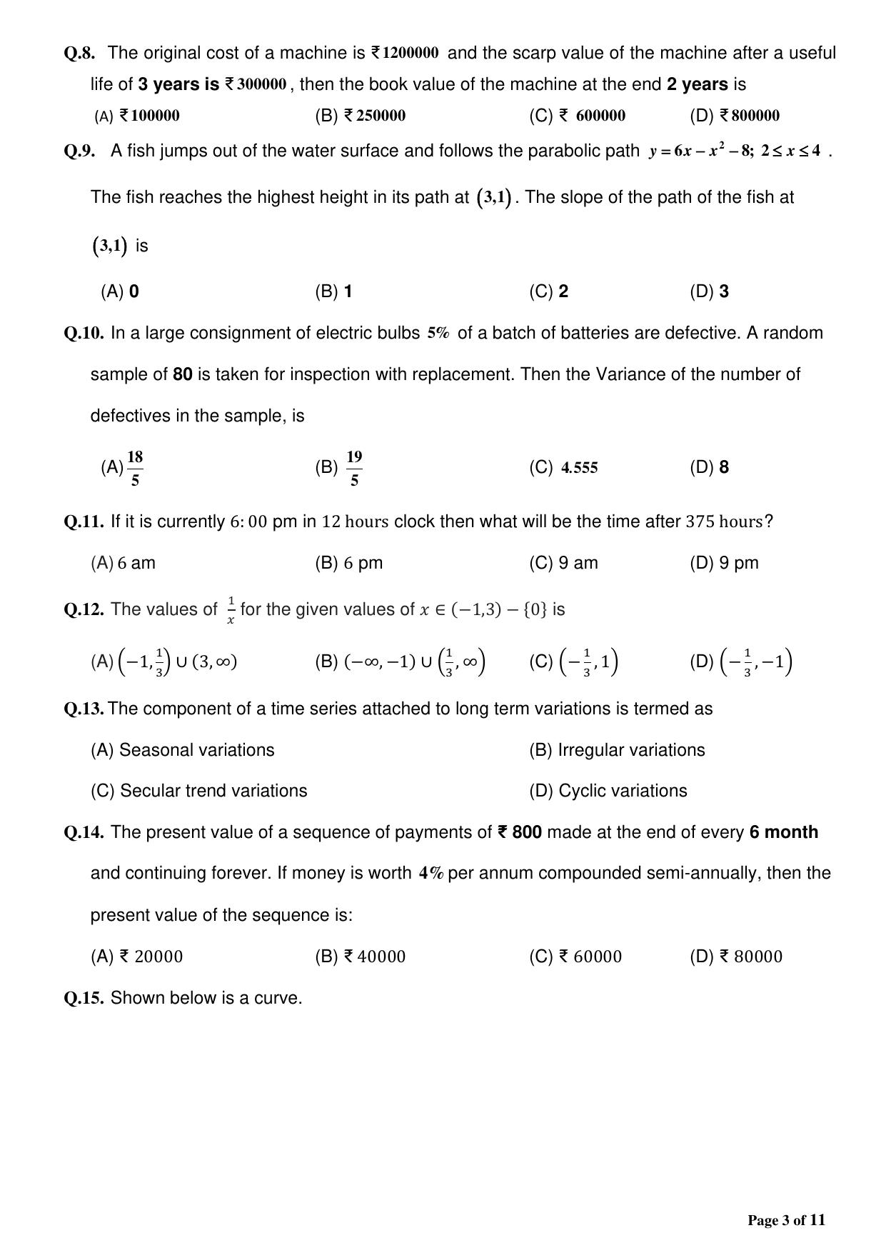 CBSE Class 12 Applied Mathematics Sample Question Paper 2024-25 - Page 3