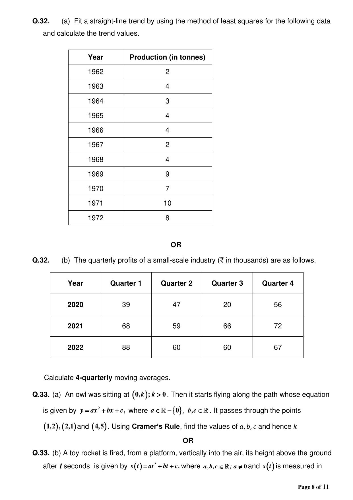 CBSE Class 12 Applied Mathematics Sample Question Paper 2024-25 - Page 8