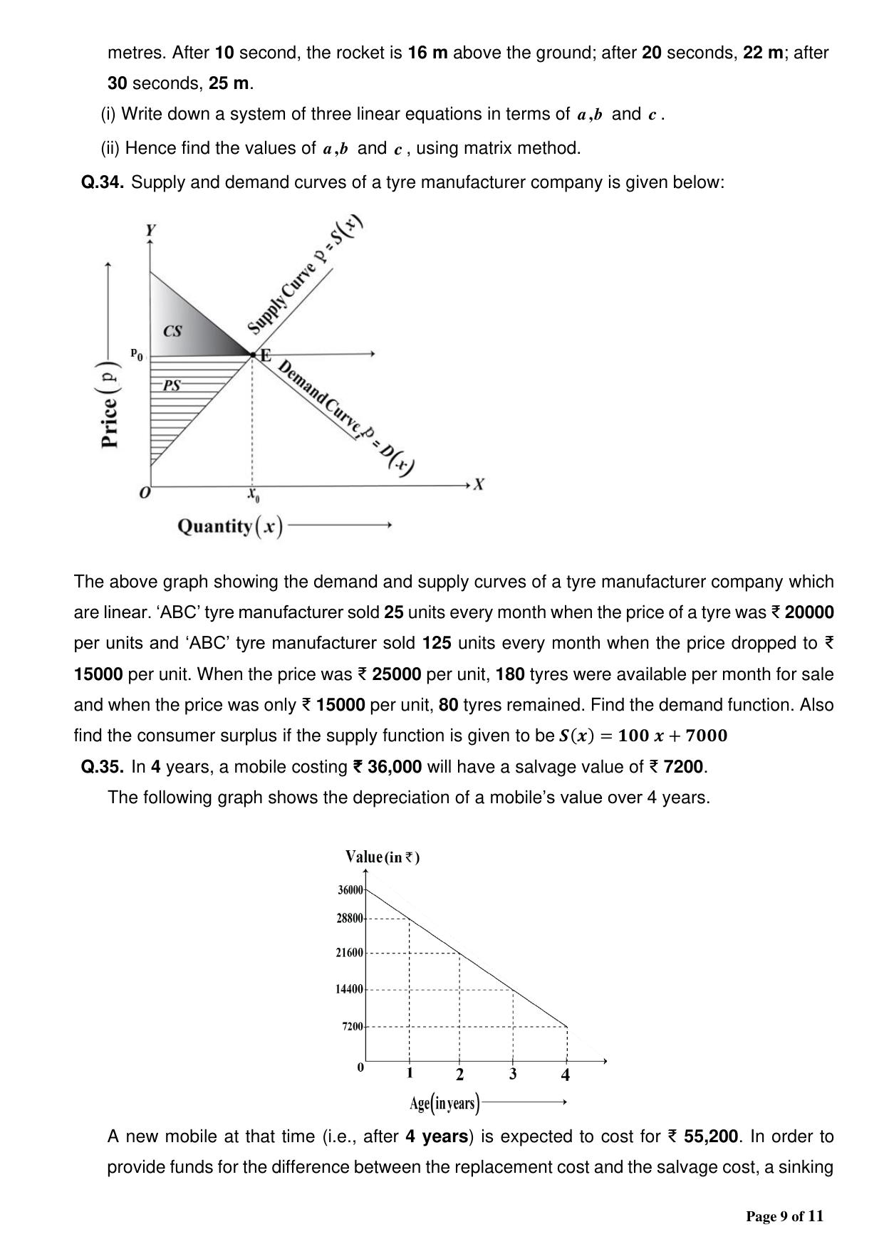 CBSE Class 12 Applied Mathematics Sample Question Paper 2024-25 - Page 9