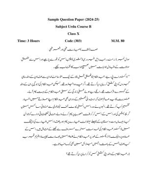CBSE Class 10 Urdu B Sample Paper 2025