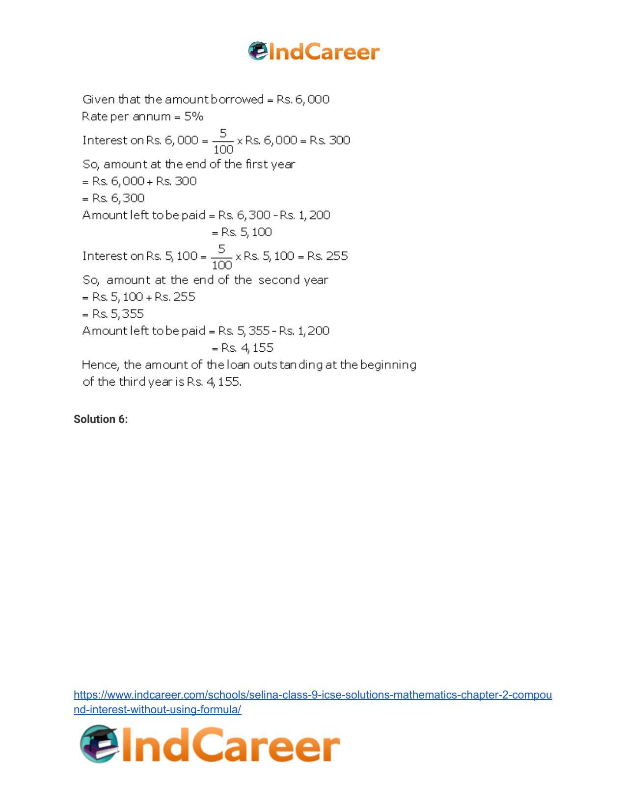 Selina Class 9 ICSE Solutions Mathematics : Chapter 2- Compound Interest (Without using formula) - Page 18