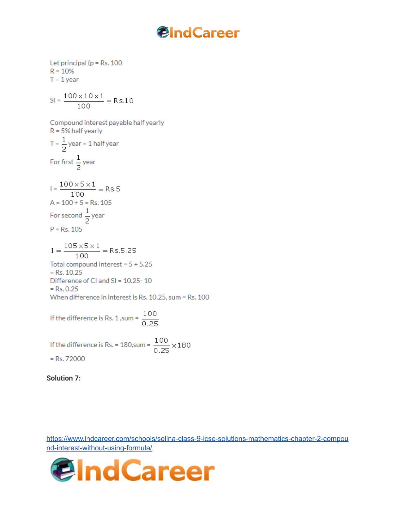Selina Class 9 ICSE Solutions Mathematics : Chapter 2- Compound Interest (Without using formula) - Page 19