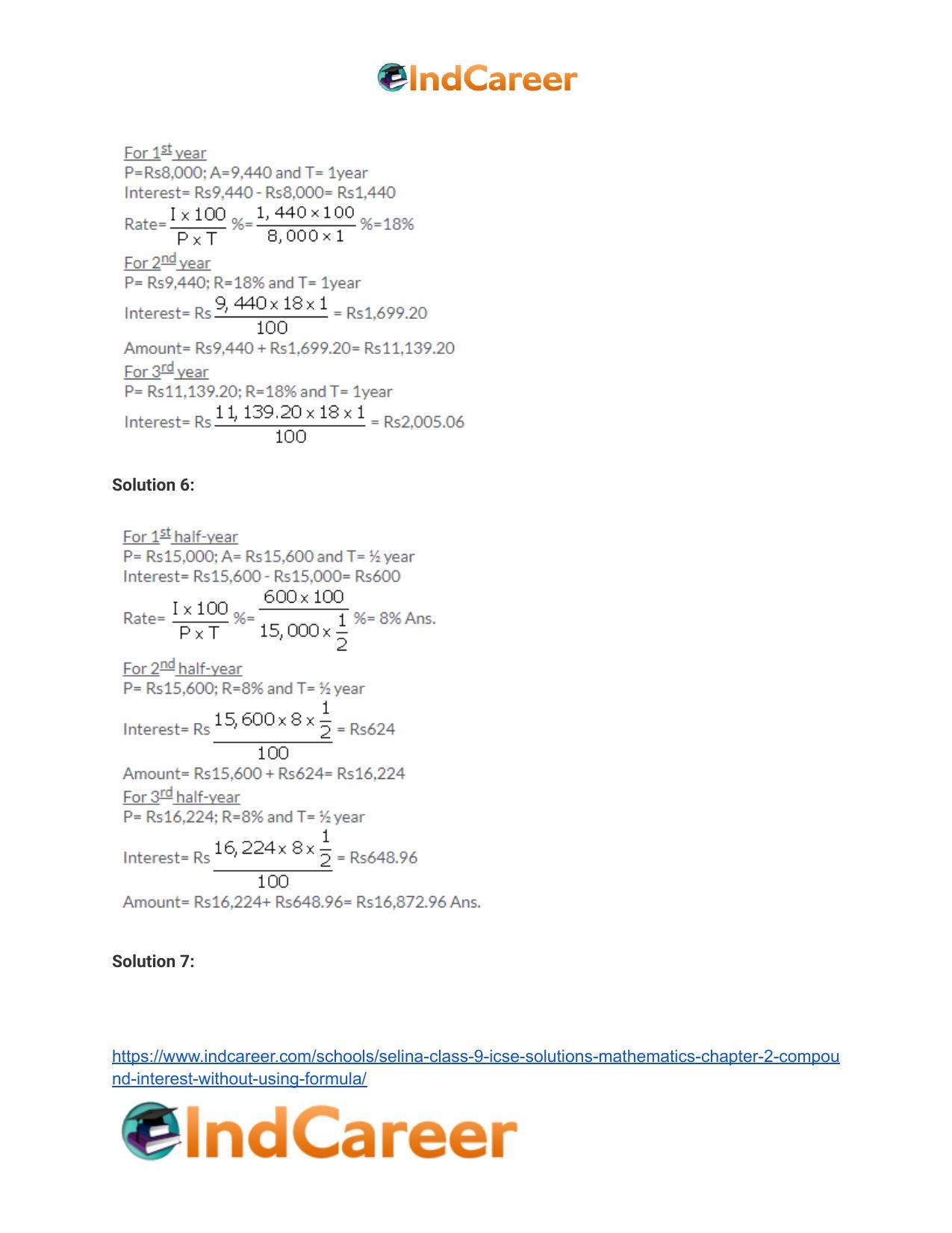 Selina Class 9 ICSE Solutions Mathematics : Chapter 2- Compound Interest (Without using formula) - Page 27