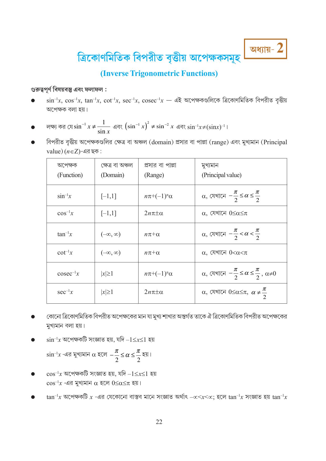 Tripura Board Class 12 Mathematics English Workbooks - Page 22
