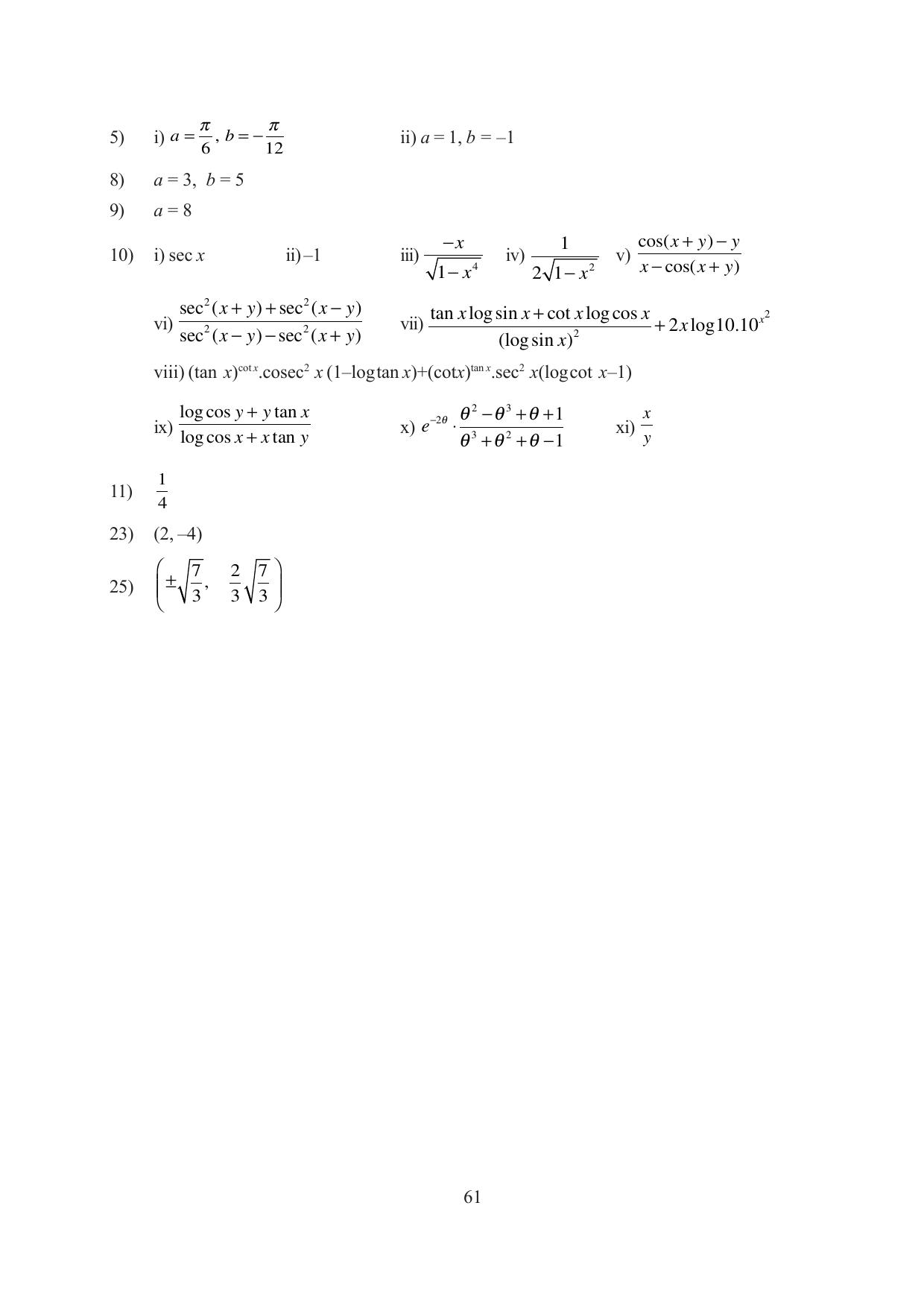 Tripura Board Class 12 Mathematics English Workbooks - Page 61
