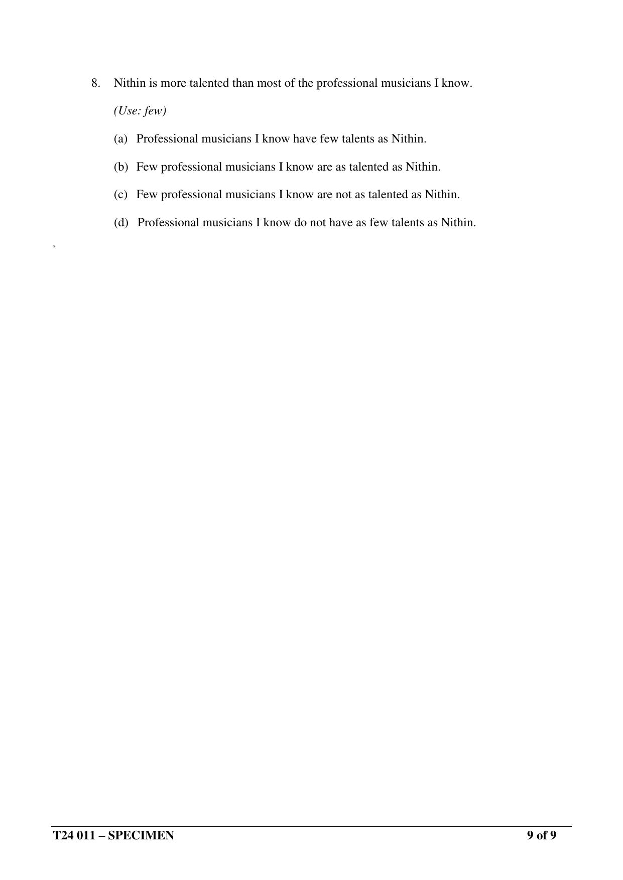 ICSE Class 10  2024 English Language (English Paper – 1) Sample Paper - Page 9