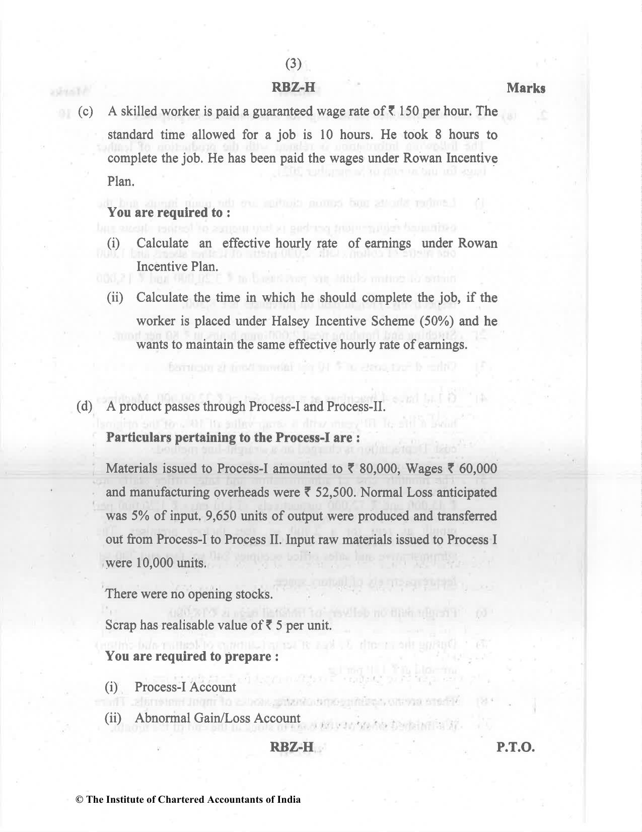 CA Inter Dec 2021 Question Paper - Paper 3 – Cost and Management Accounting - Page 3