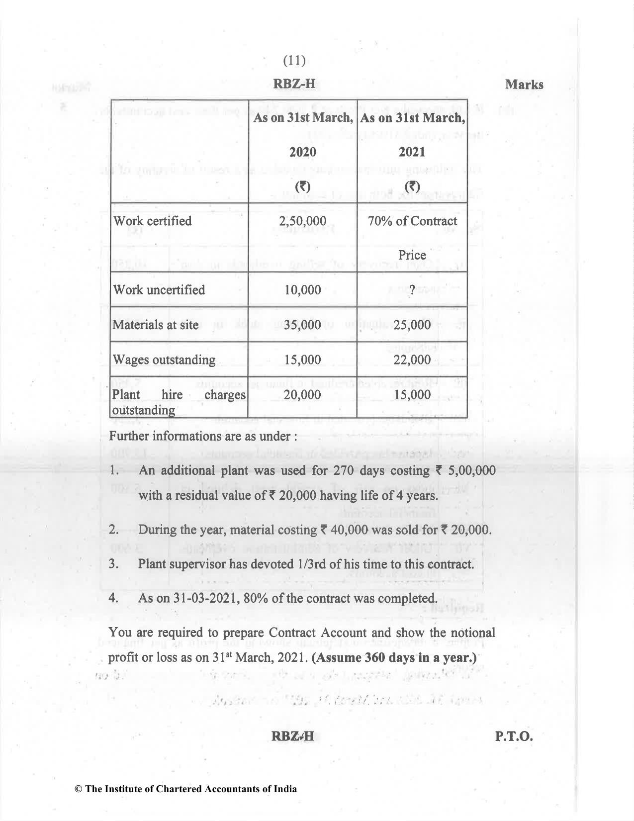 CA Inter Dec 2021 Question Paper - Paper 3 – Cost and Management Accounting - Page 11