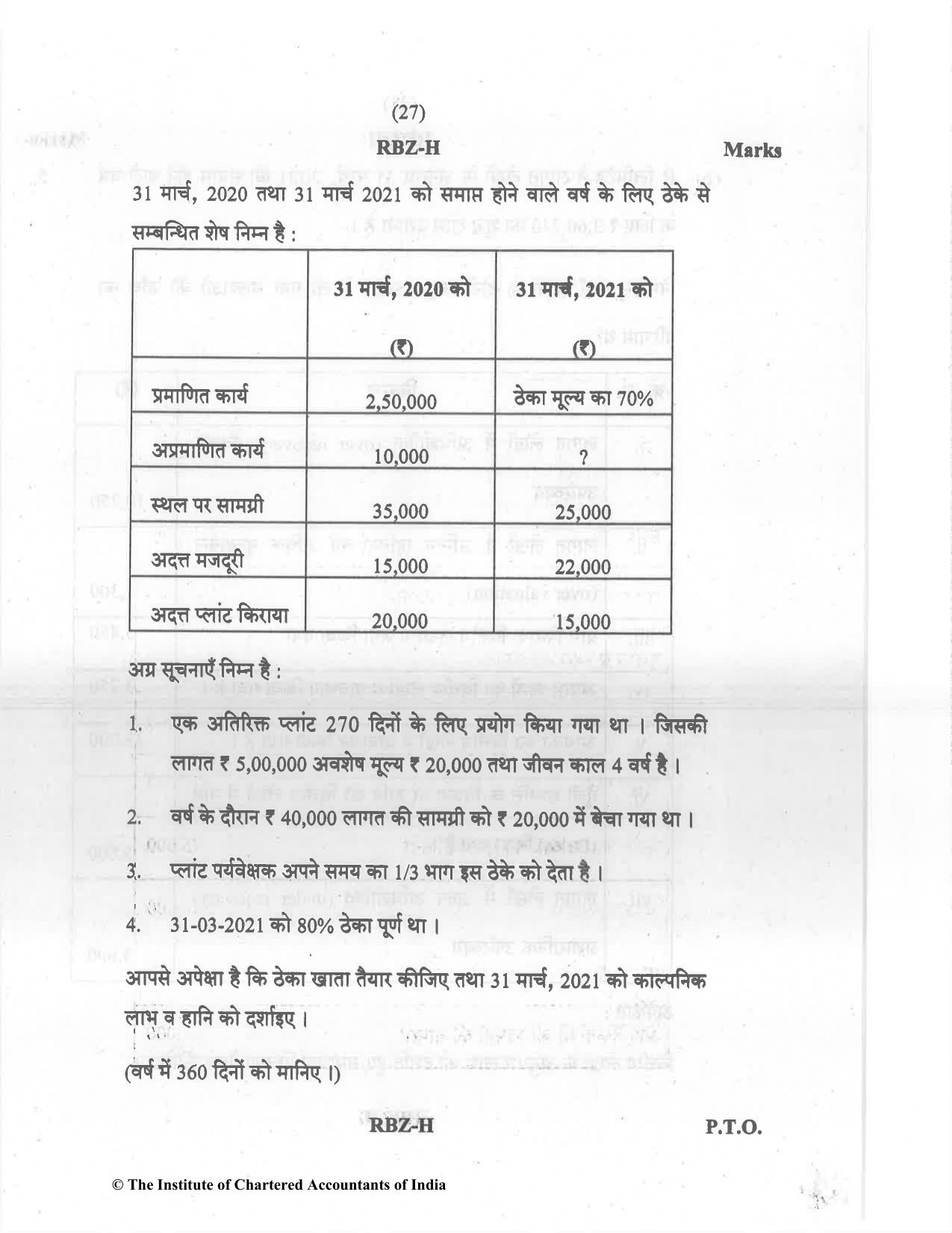 CA Inter Dec 2021 Question Paper - Paper 3 – Cost and Management Accounting - Page 27