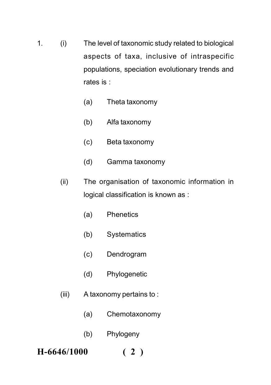 Sarguja University Question Paper July-2022 : M.Sc.In Botany (Fourth sem.) Advanced Plant Systematic Paper 1 - Page 2
