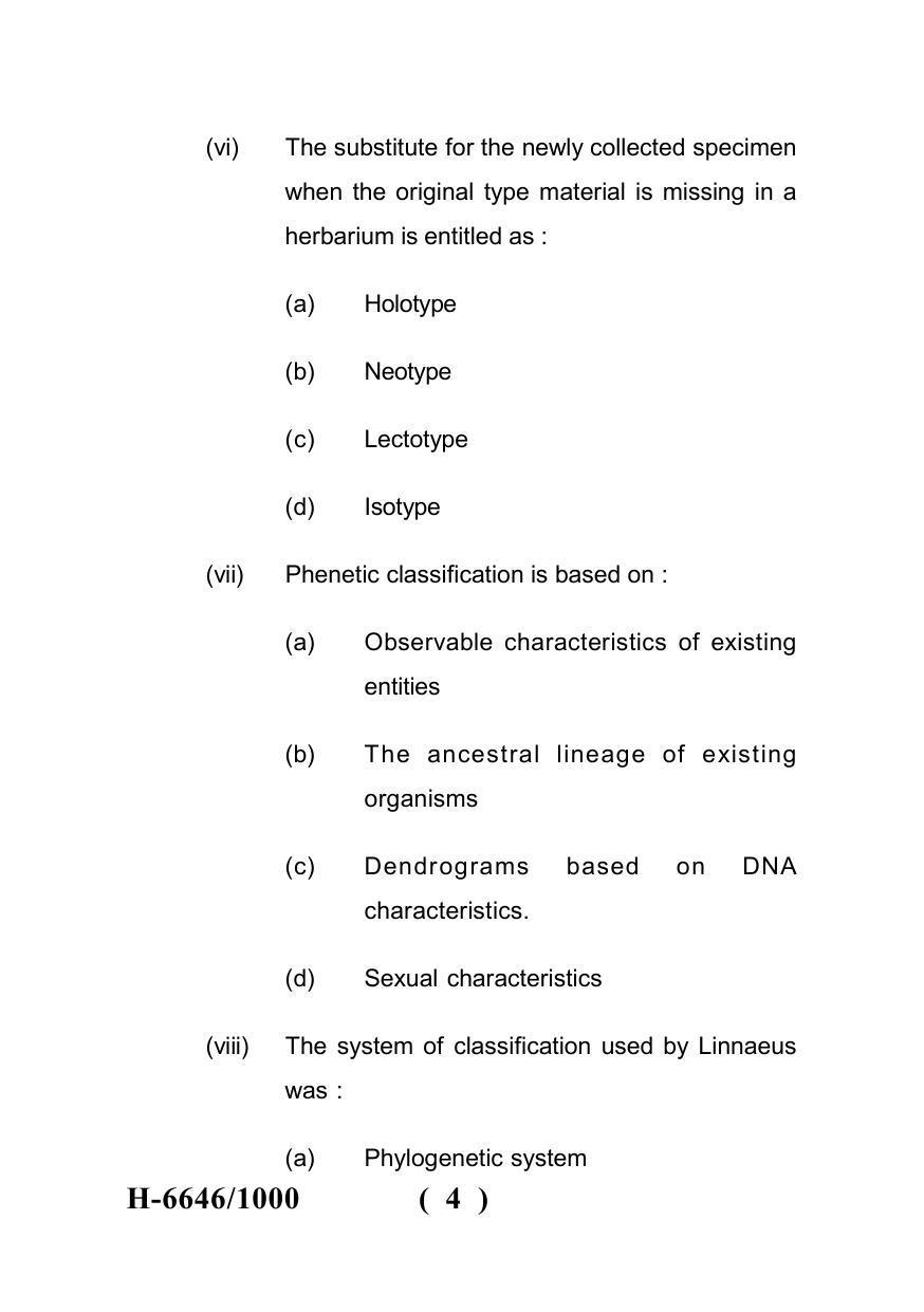 Sarguja University Question Paper July-2022 : M.Sc.In Botany (Fourth sem.) Advanced Plant Systematic Paper 1 - Page 4