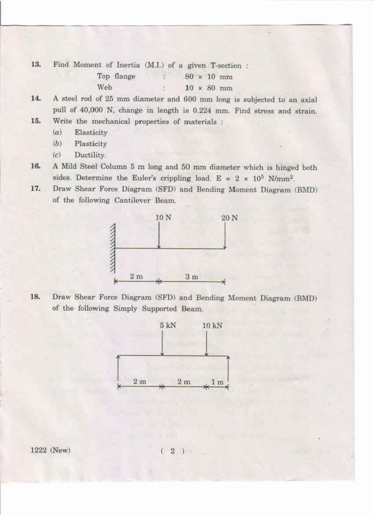 AP Inter. 2nd Year Vocational Question Paper May – 2019 - Engineering Mechanics-I(New) - Page 2