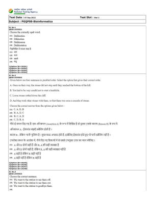 CUET (PG) 2022: PGQP-08 Bioinformatics (07-09-2022) Question Paper