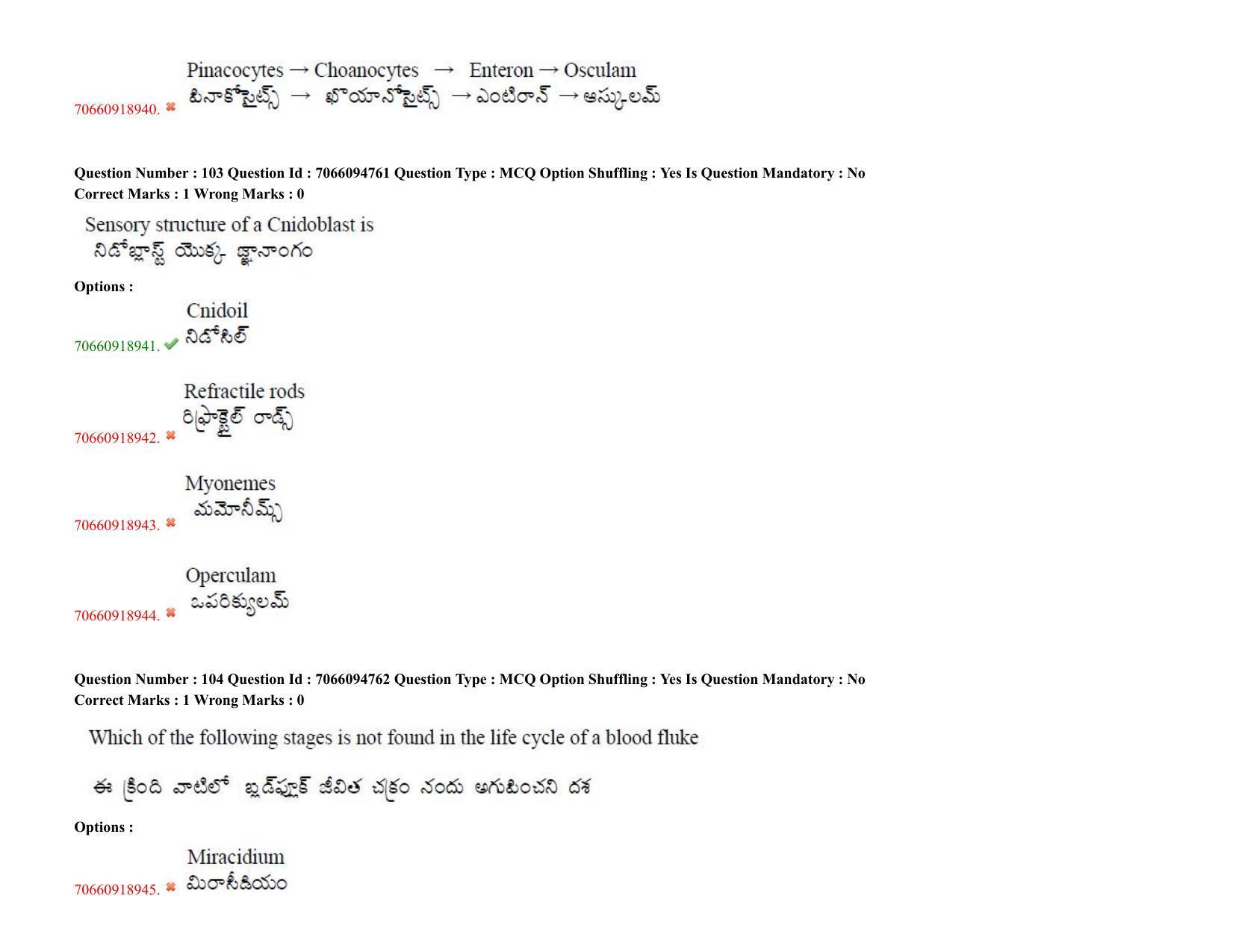 TS CPGET 2020 M.Sc. Chemistry Pharmaceutical Chemistry (5 years Integrated) (Shift 3) Question Paper with Answer Key - Page 66