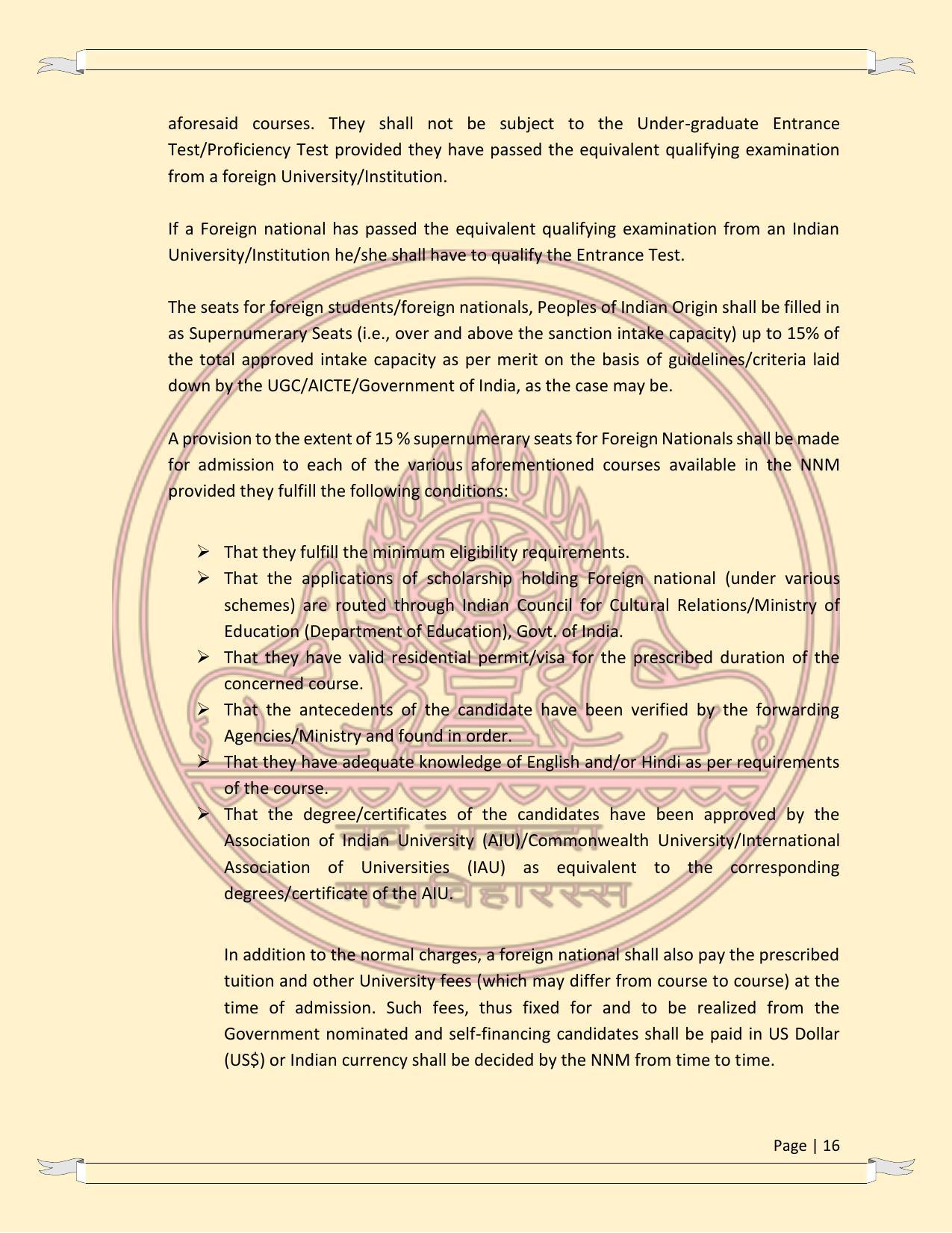 Nava Nalanda Mahavihara, Nalanda Prospectus 2021-22 - Page 16