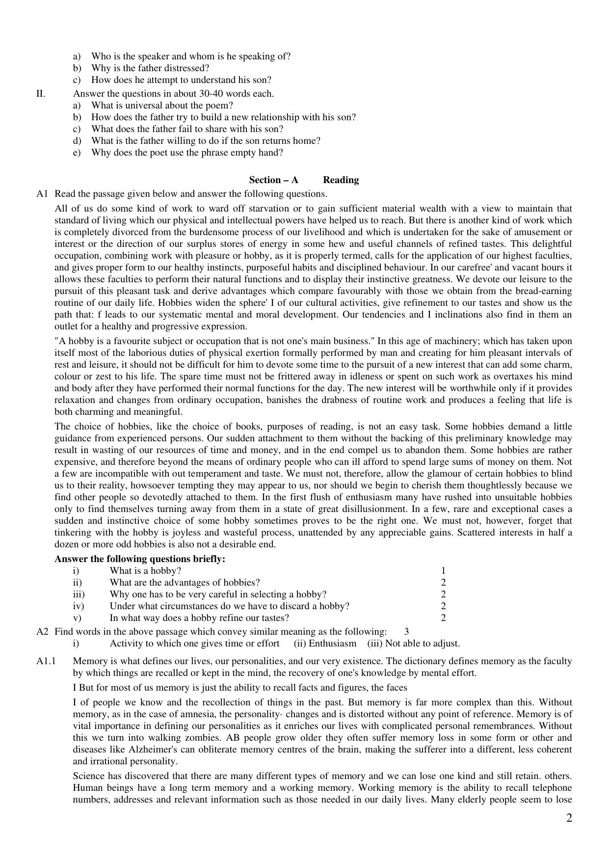 CBSE Worksheets for Class 11 English Assignment 5 - Page 2