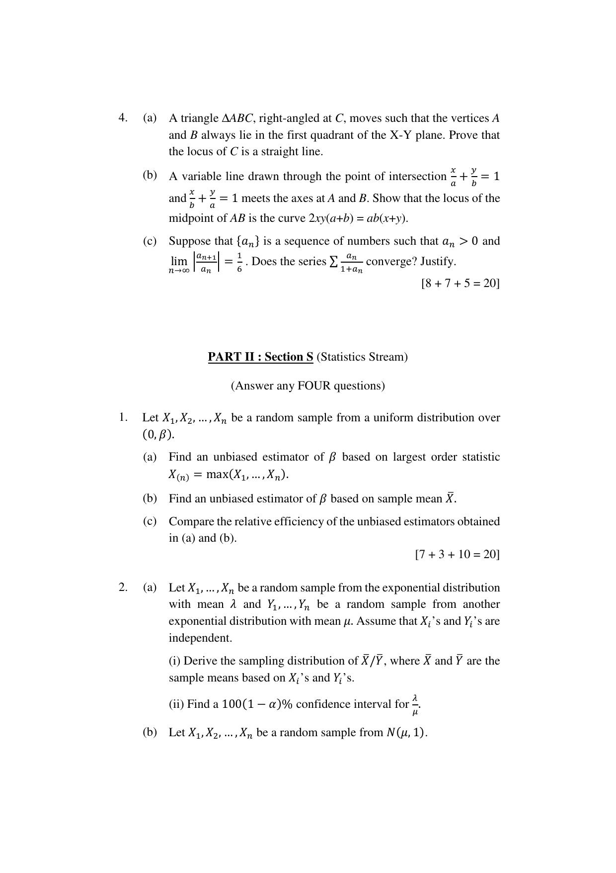 ISI Admission Test M.Tech (QROR) 2023 Sample Paper - Page 2