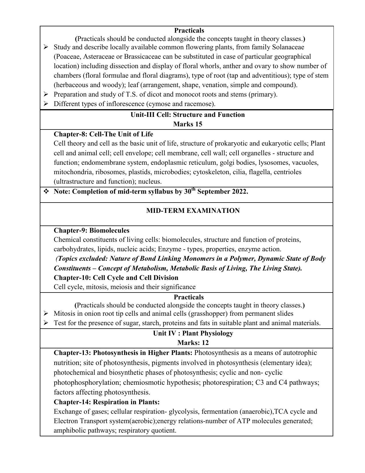 Edudel Class 11 Biology (English Medium) Syllabus - Page 2