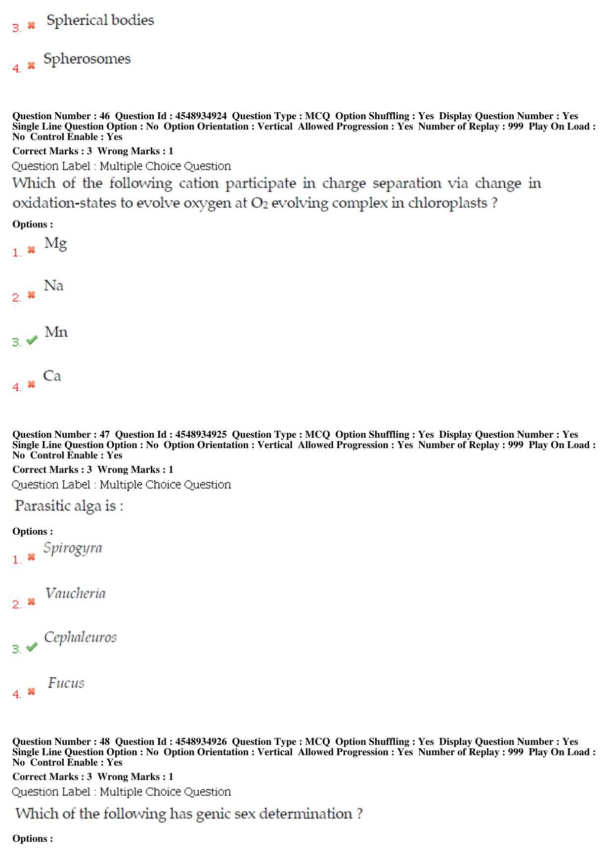 BHU RET LIfe Science 2019 Question Paper - Page 24