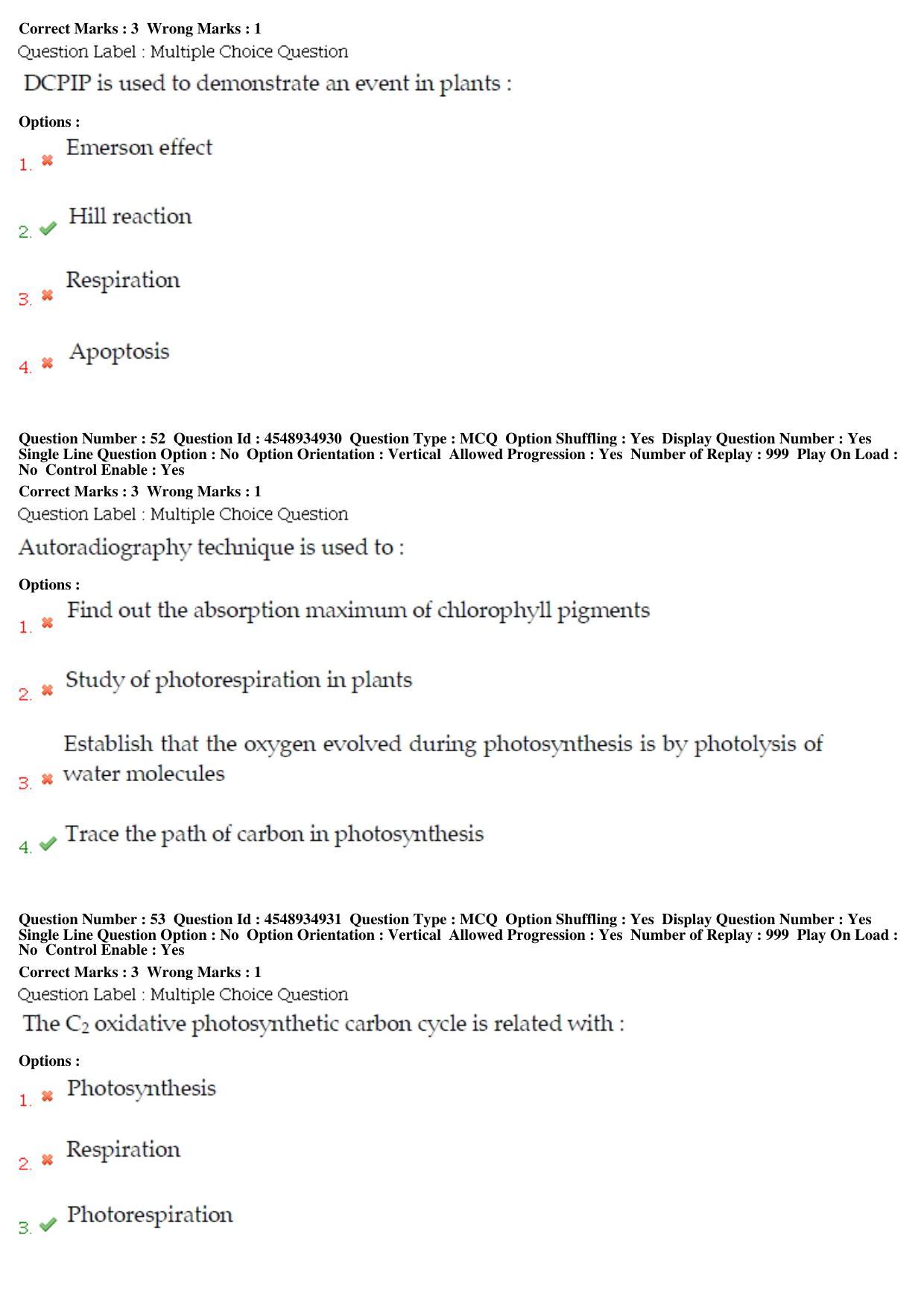 BHU RET LIfe Science 2019 Question Paper - Page 26