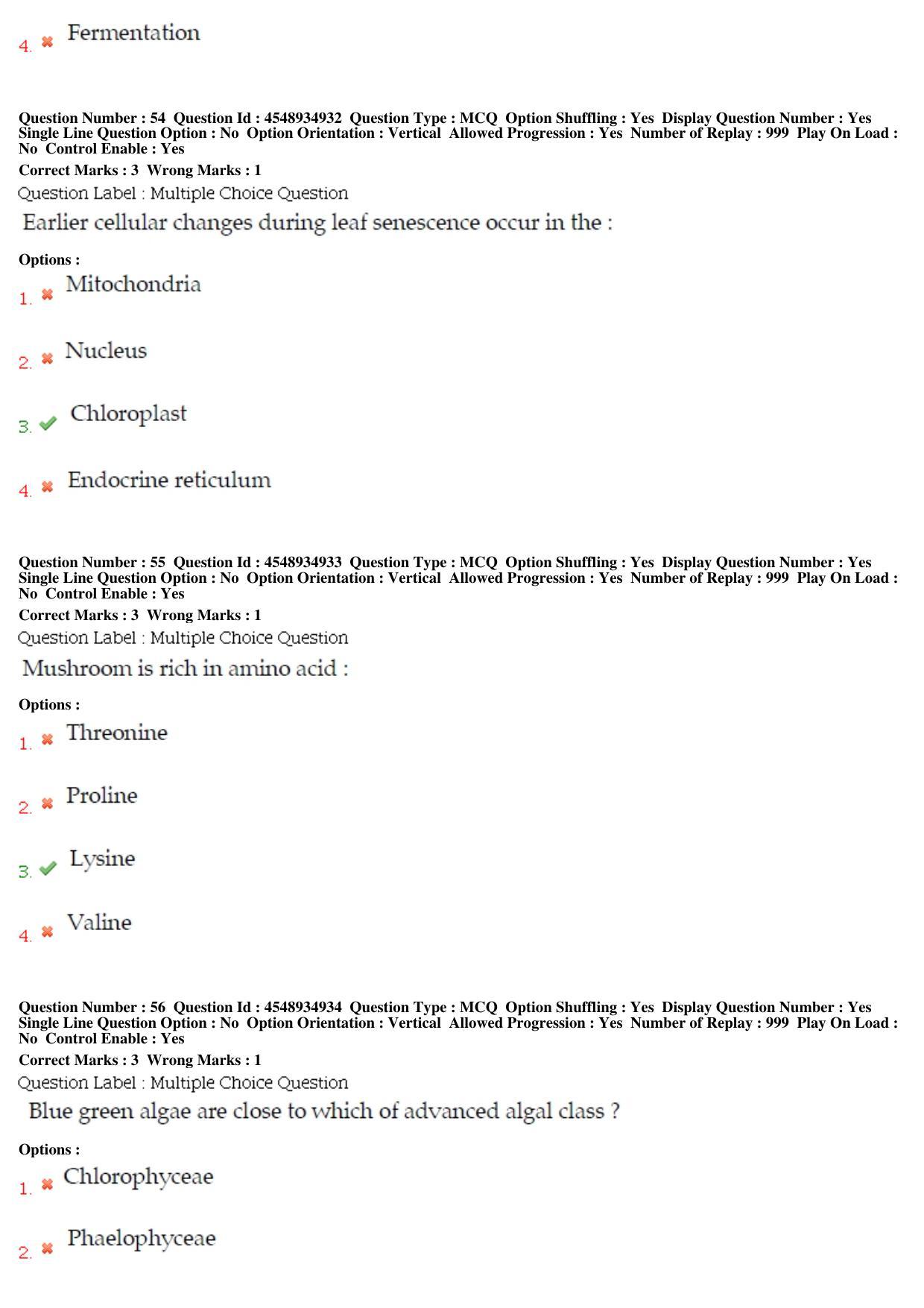 BHU RET LIfe Science 2019 Question Paper - Page 27
