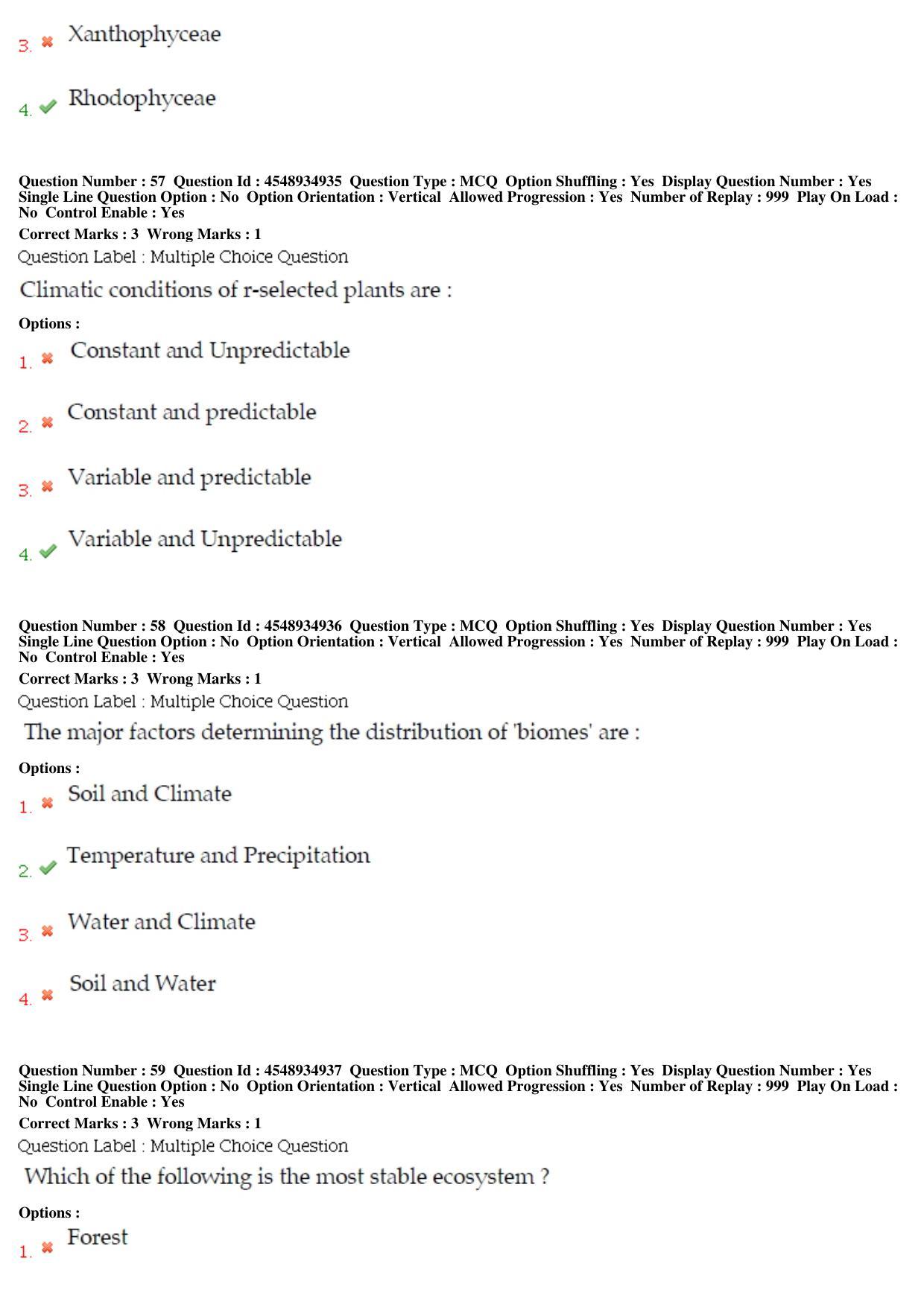 BHU RET LIfe Science 2019 Question Paper - Page 28