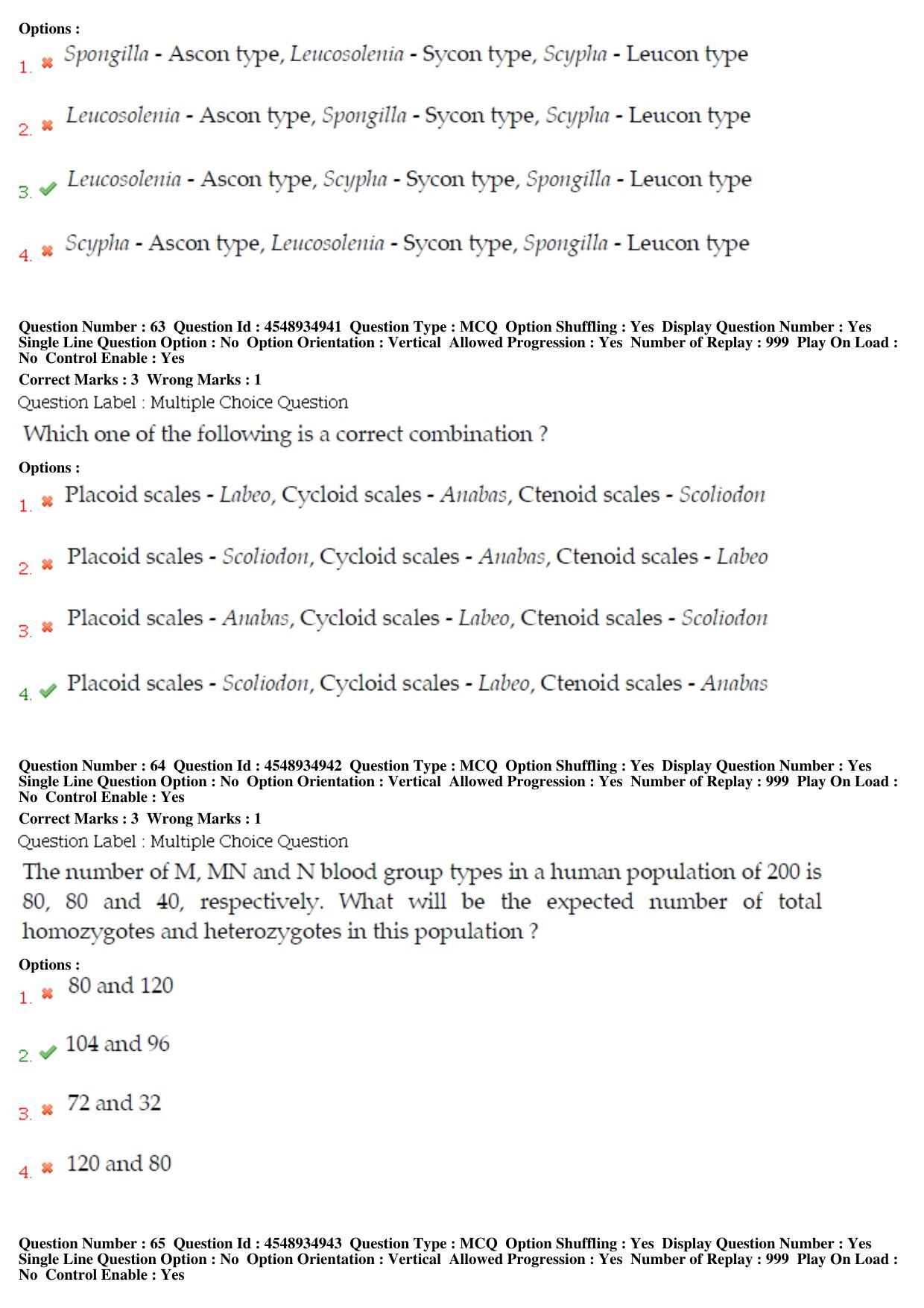 BHU RET LIfe Science 2019 Question Paper - Page 30