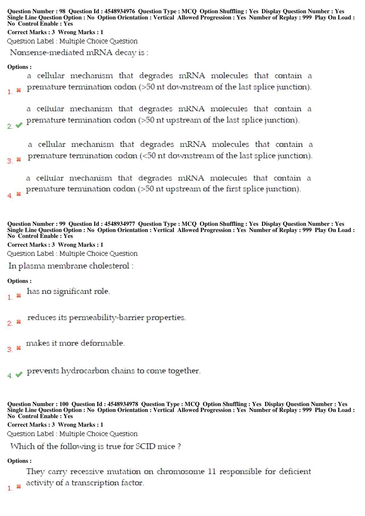 BHU RET LIfe Science 2019 Question Paper - Page 43