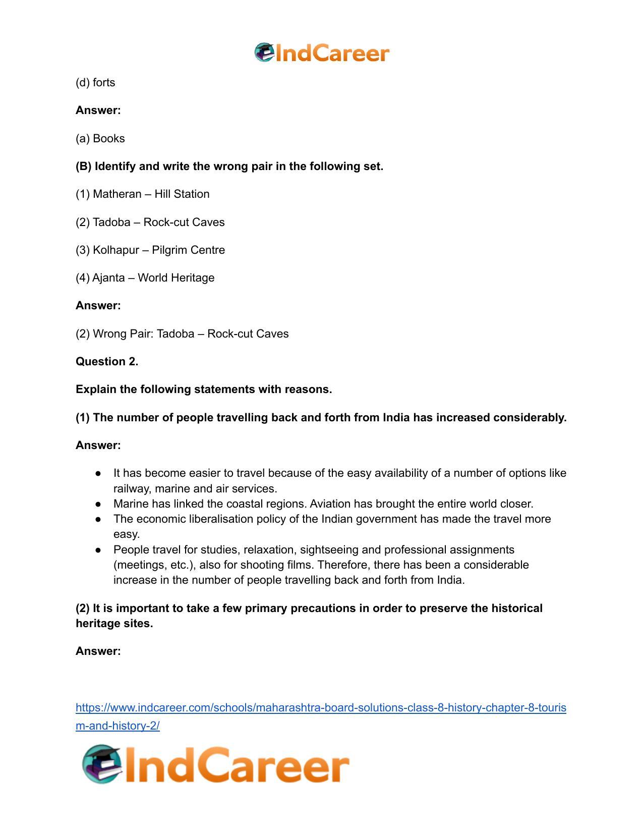 Maharashtra Board Solutions Class 8-History: Chapter 8- Tourism and History - Page 3