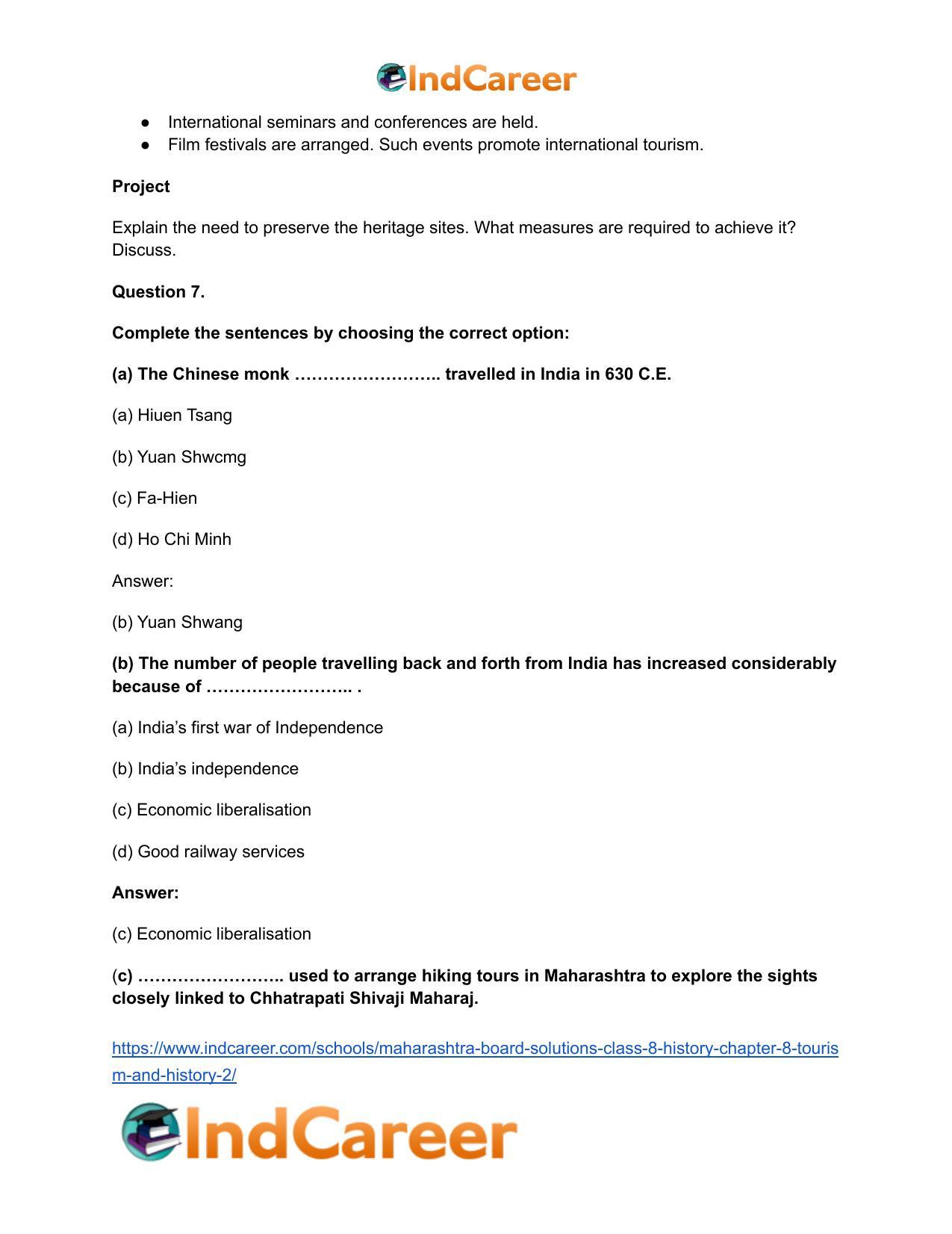 Maharashtra Board Solutions Class 8-History: Chapter 8- Tourism and History - Page 9