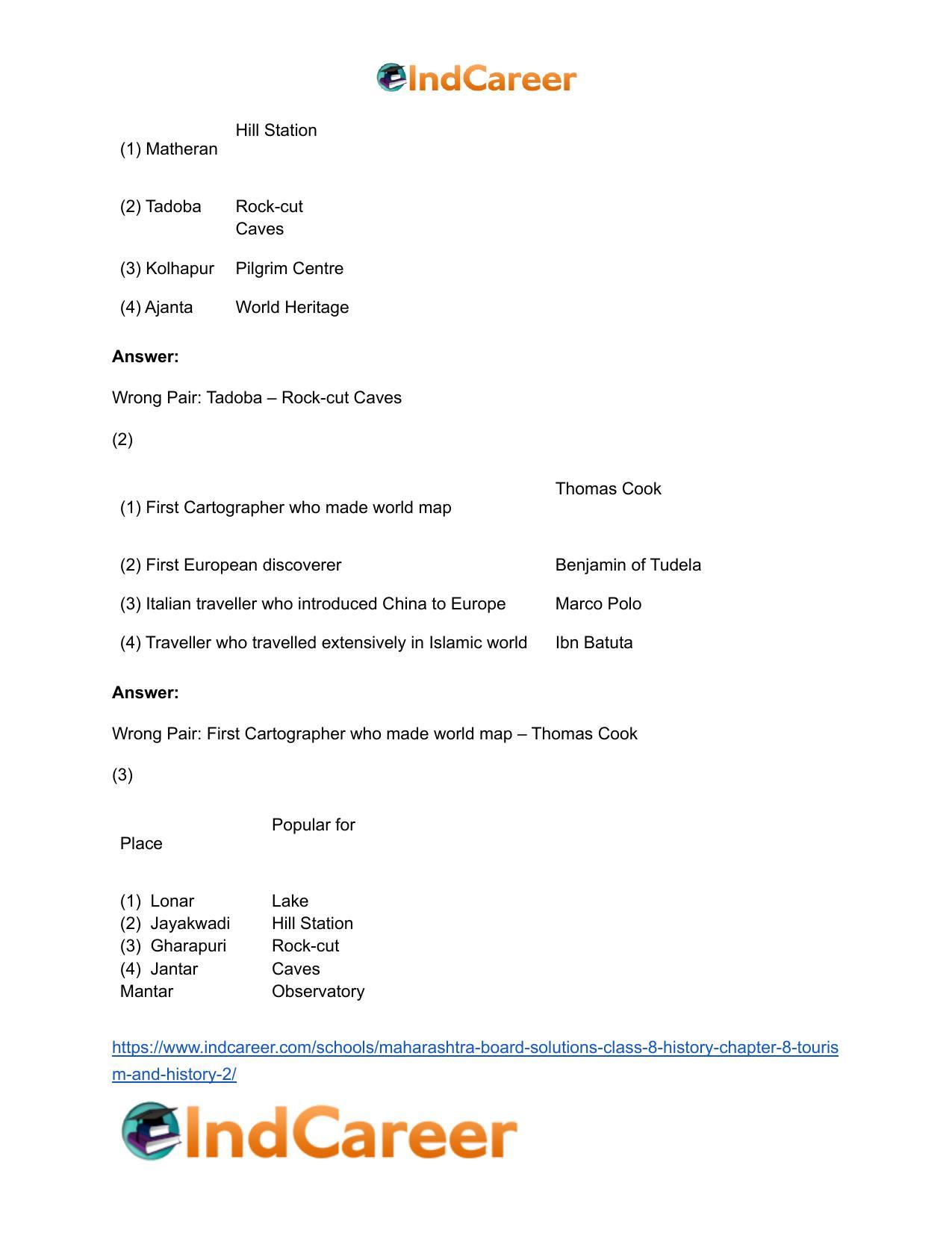 Maharashtra Board Solutions Class 8-History: Chapter 8- Tourism and History - Page 12