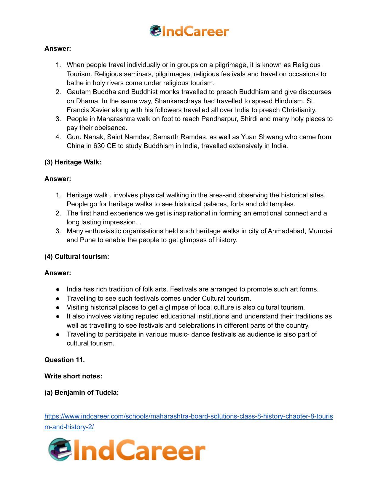 Maharashtra Board Solutions Class 8-History: Chapter 8- Tourism and History - Page 17