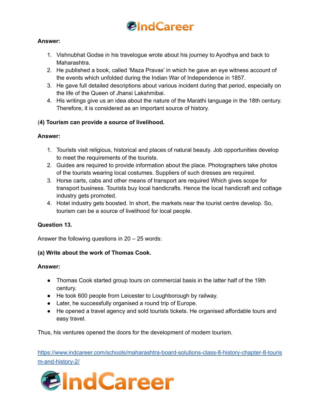 Maharashtra Board Solutions Class 8-History: Chapter 8- Tourism and History - Page 19