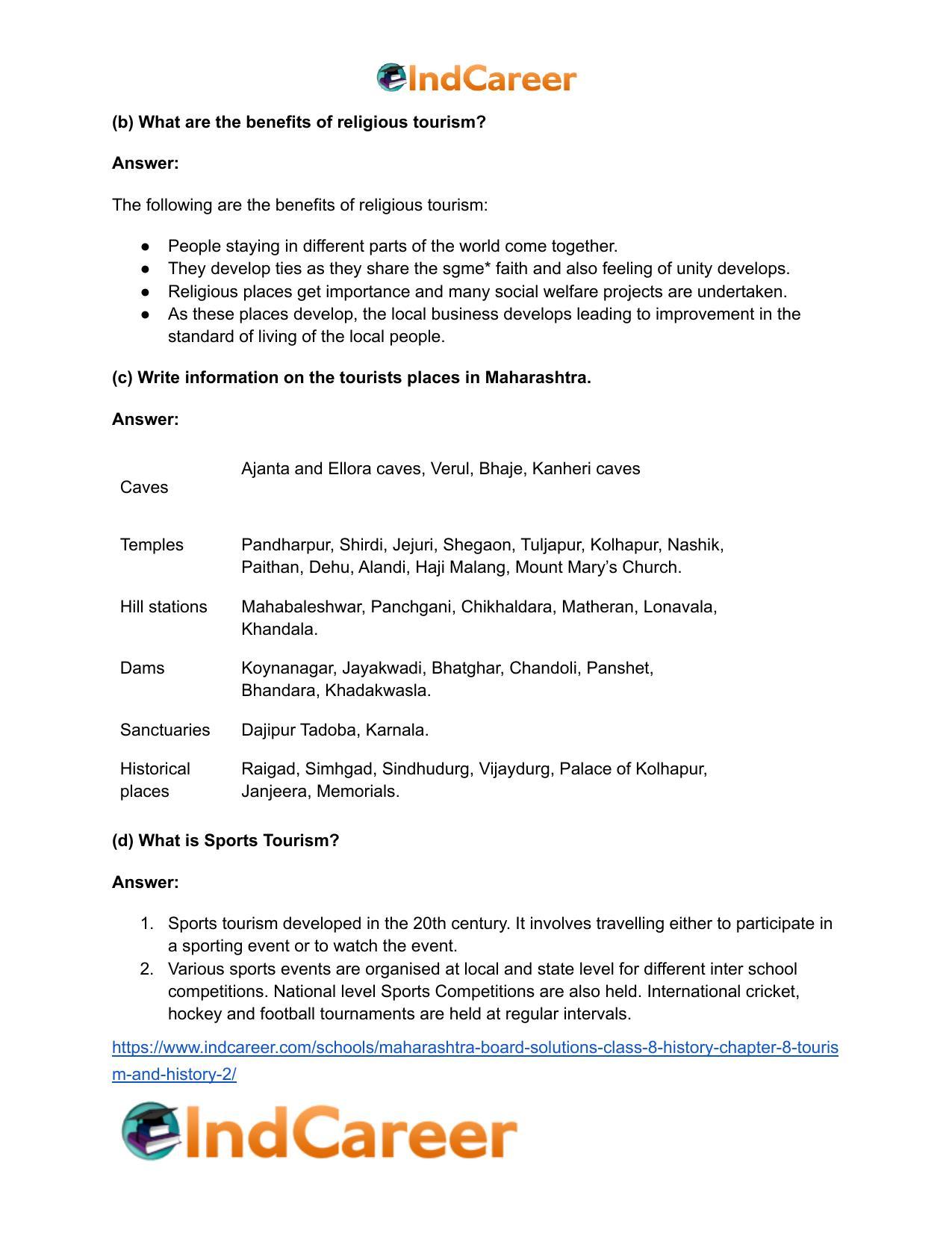 Maharashtra Board Solutions Class 8-History: Chapter 8- Tourism and History - Page 20