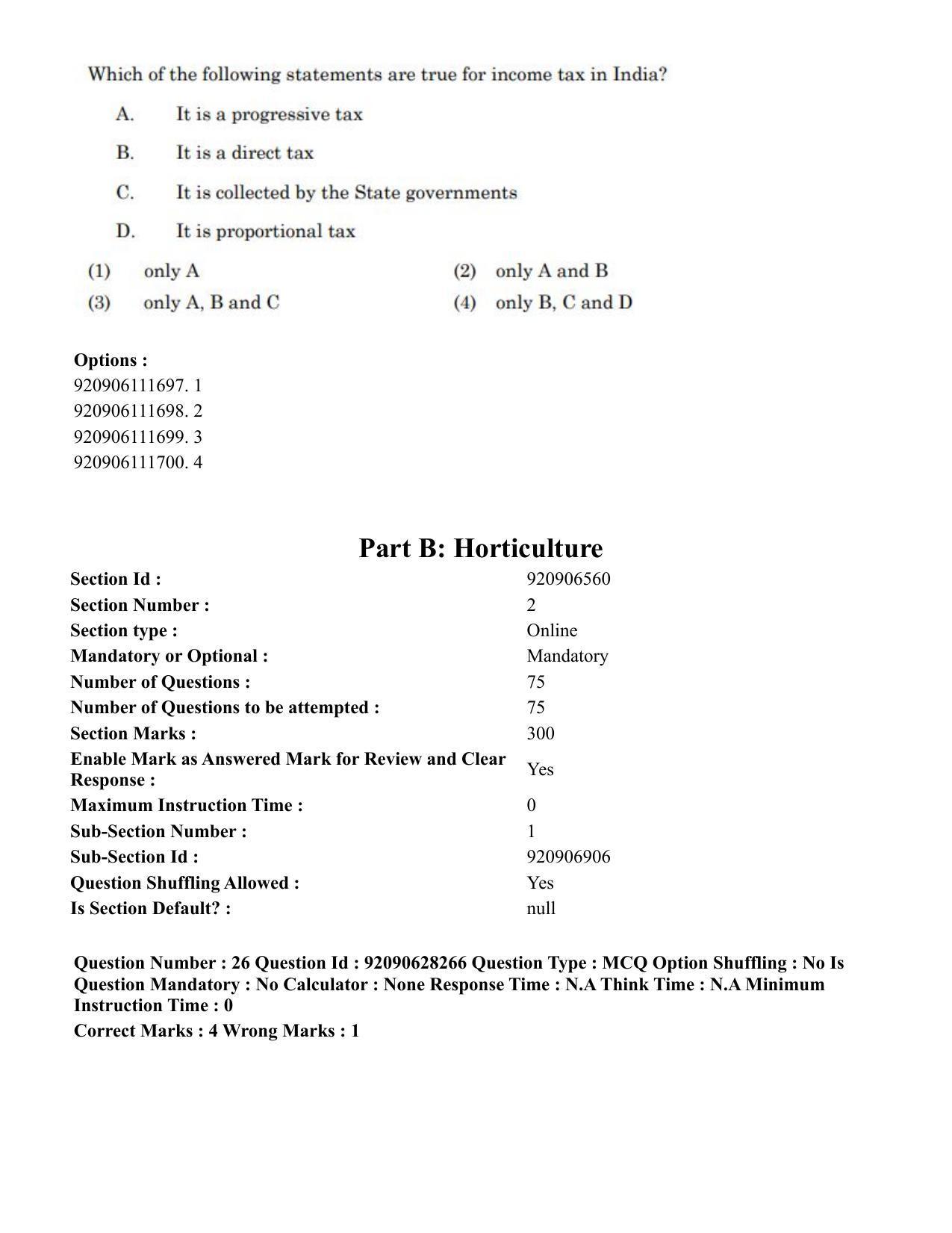 CUET PG 2023: SCQP16 – Horticulture (Eng) - Shift 1 (27-06-2023) Question Paper - Page 27